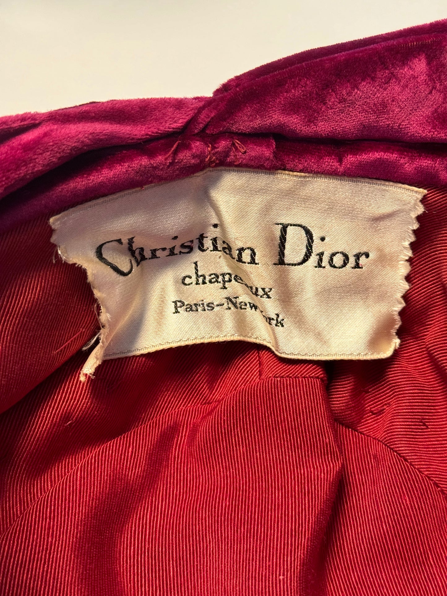 1960s Christian Dior Chapeaux Velvelt Pleated Turban Hat