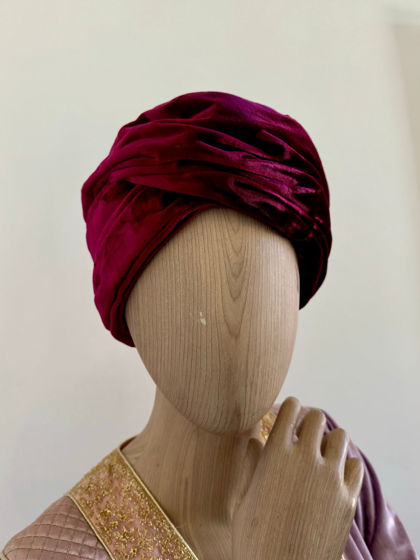 1960s Christian Dior Chapeaux Velvelt Pleated Turban Hat