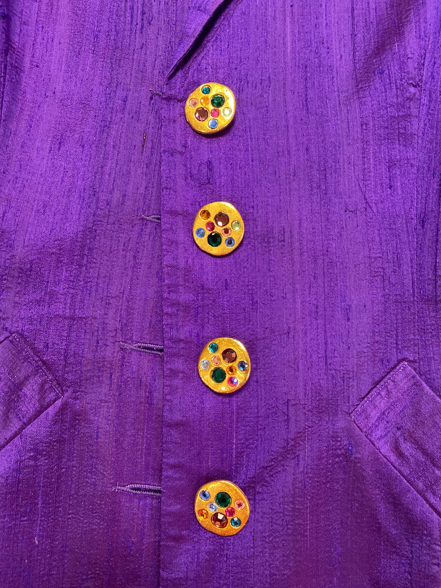 80s Todd Oldham Silk Oversized Collar Long Blazer