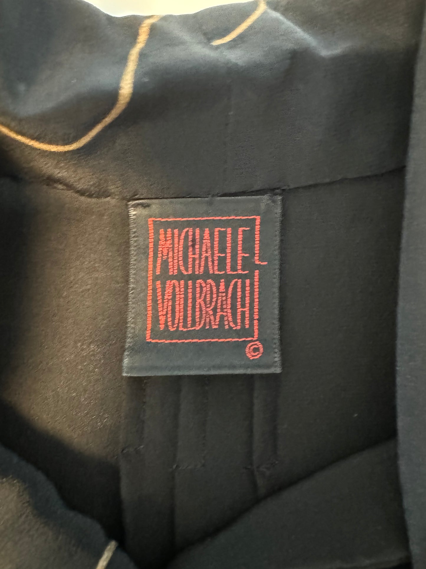 Vintage Michaele Vollbracht Heart Painted Silk Tunic