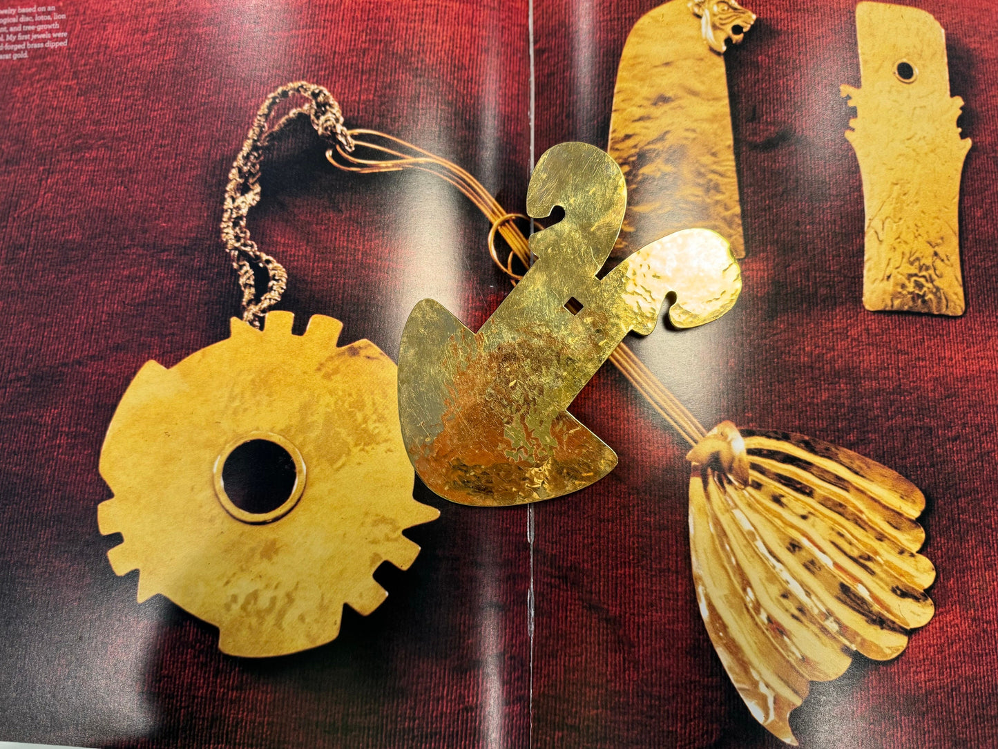 RARE 70s Mary McFadden Massive Gold Plated Pendant