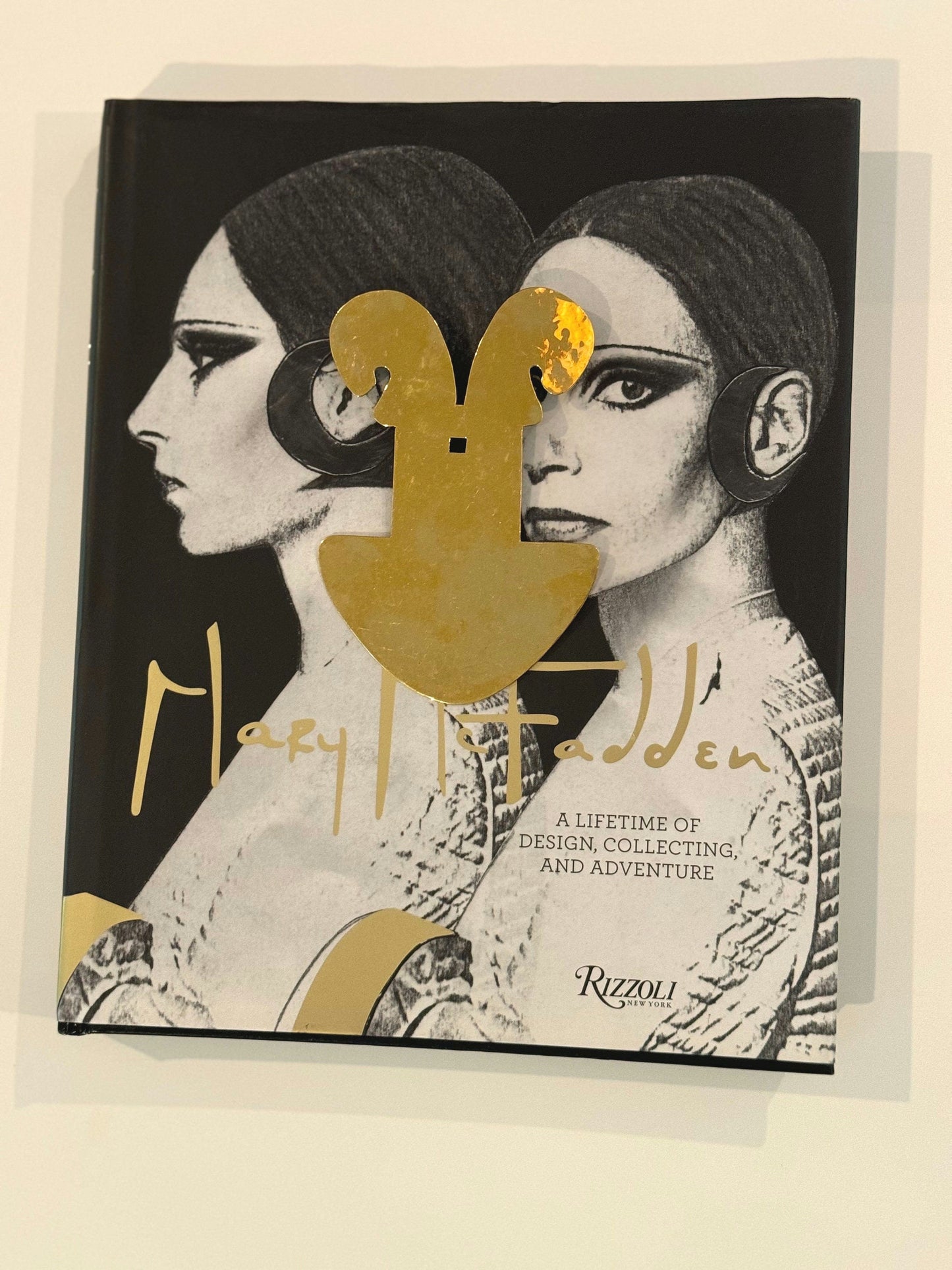 RARE 70s Mary McFadden Massive Gold Plated Pendant