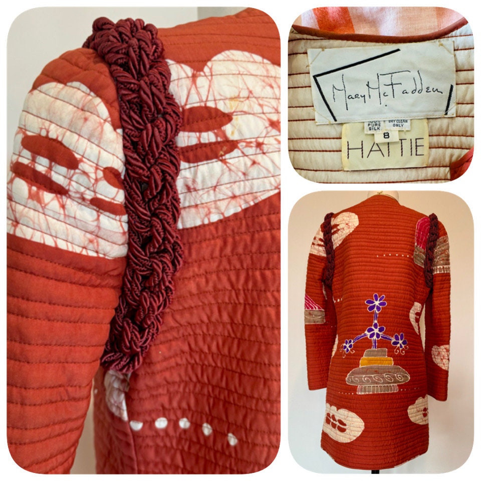 Mary McFadden Couture Silk Printed Archival Jacket