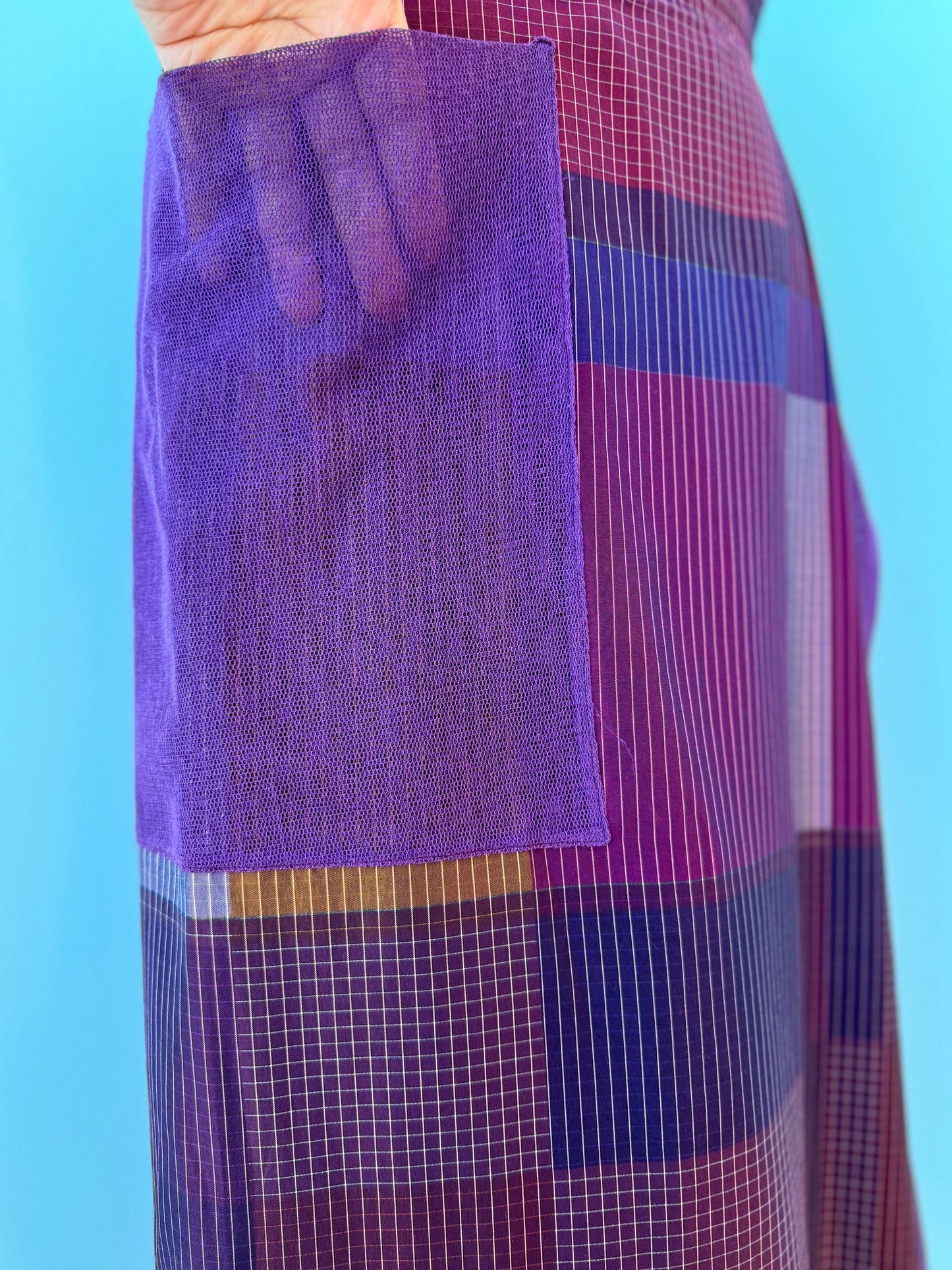 y2k KENZO Paris Plaid Wrap Skirt