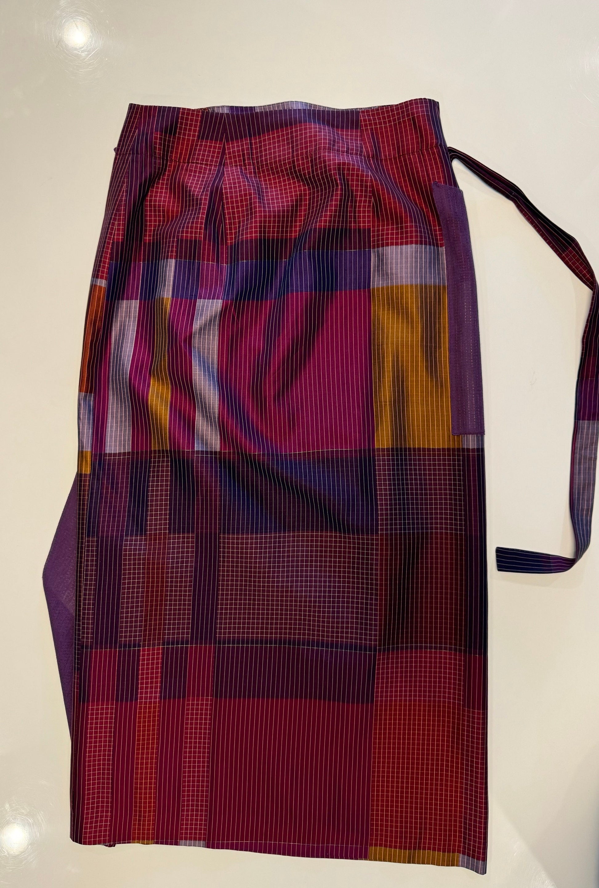 y2k KENZO Paris Plaid Wrap Skirt