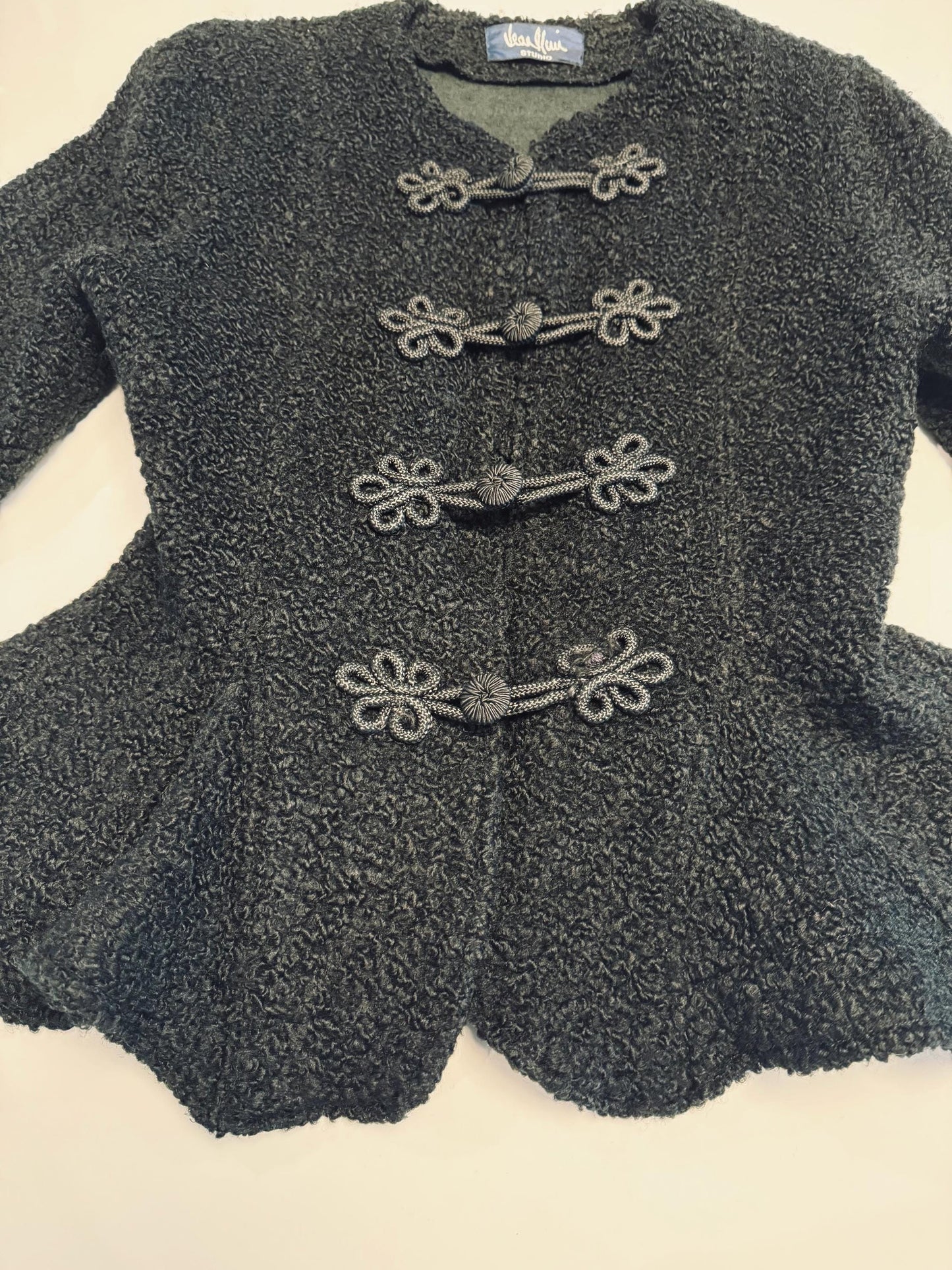 Vintage Curly Lamb Jean Muir Peplum Jacket