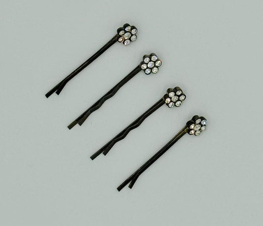 Antique Paste Crystal Hair Pins Set of 4