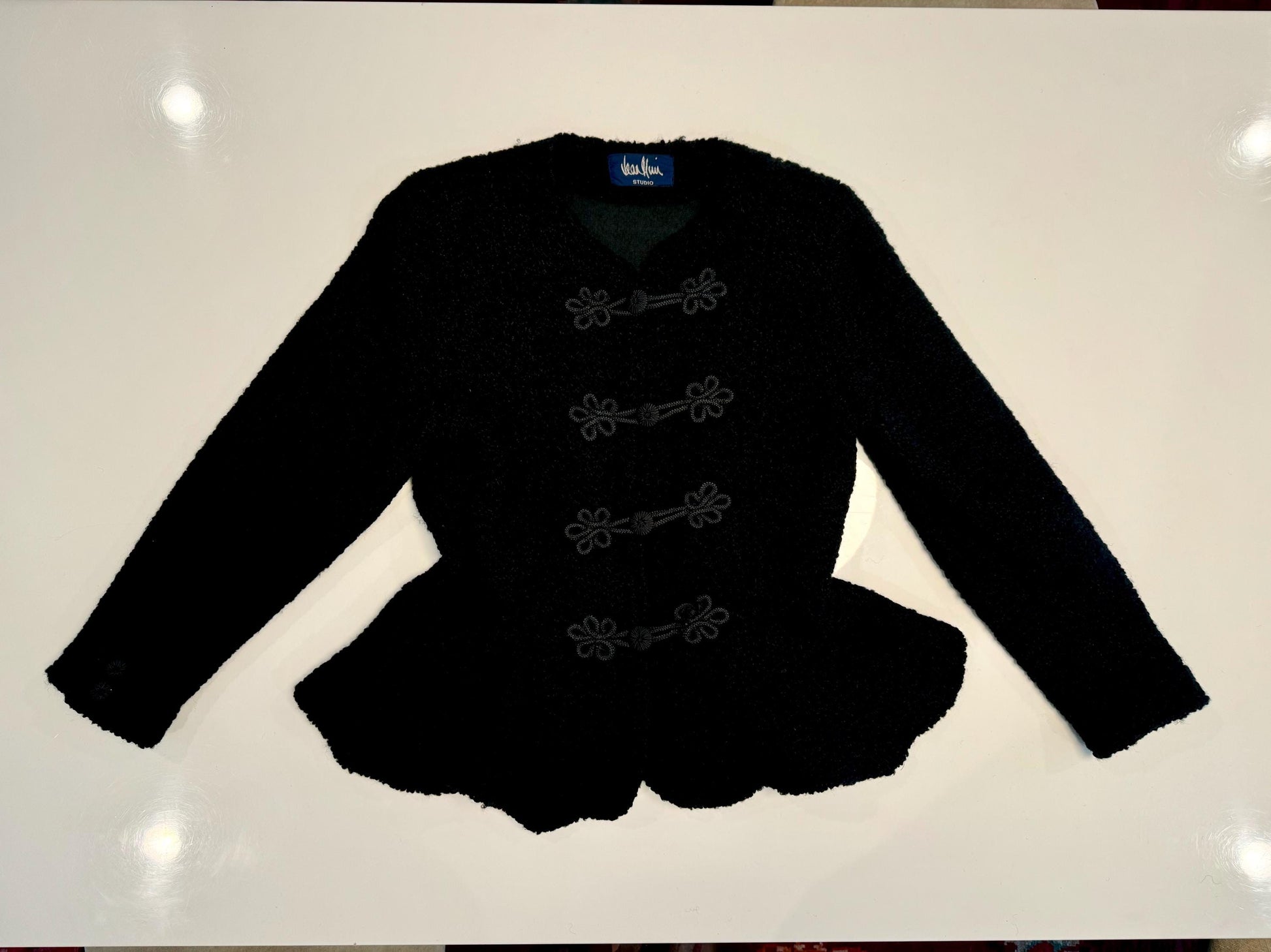 Vintage Curly Lamb Jean Muir Peplum Jacket