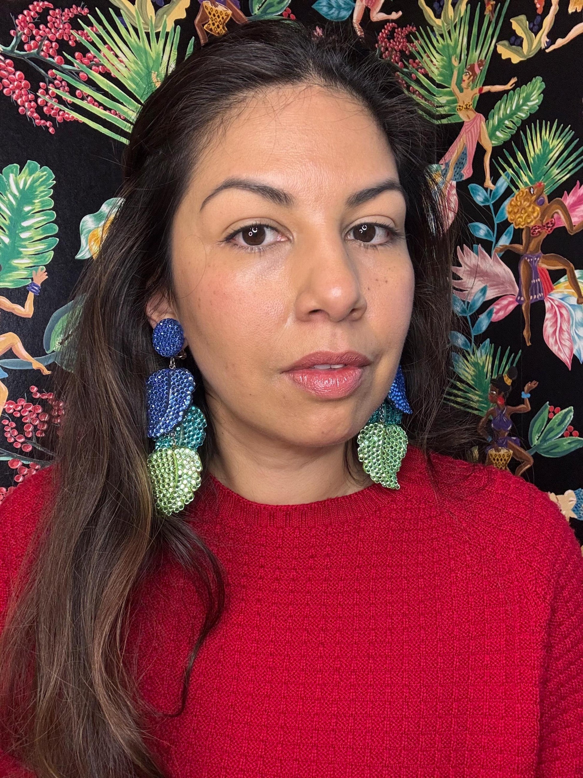 Rare Massive 5" Vintage Richard KERR Embellished Statement Earrings