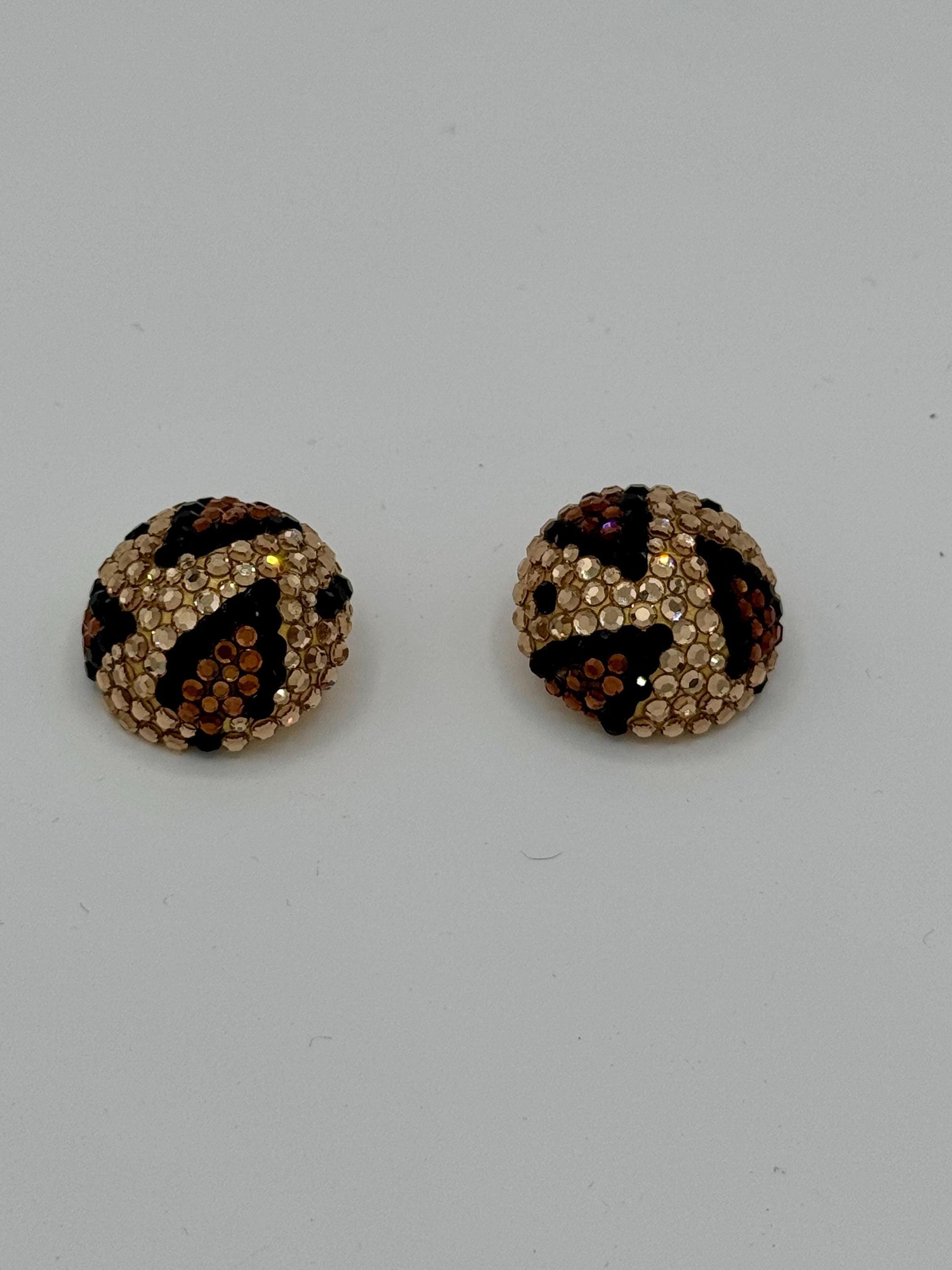 Vintage Disco Richard KERR Embellished Dome Statement Earrings Collectors