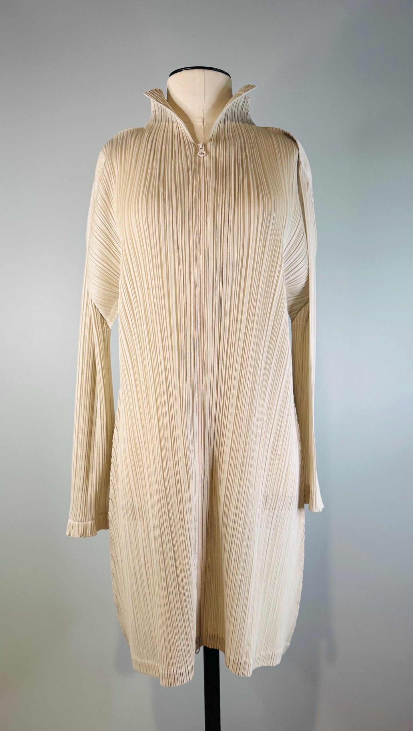 Pleats Please Light Gray Pleated Tunic NWT