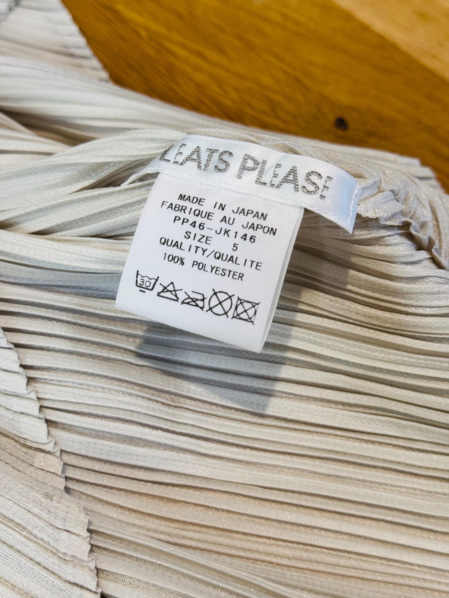 Pleats Please Gray Oversized Sculptural Cropped Top