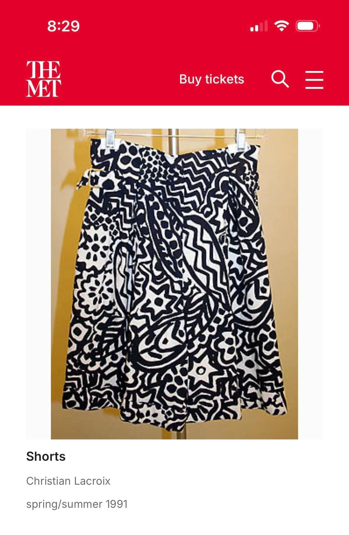 90s Christian Lacroix Printed High Rise Wide Leg Pants