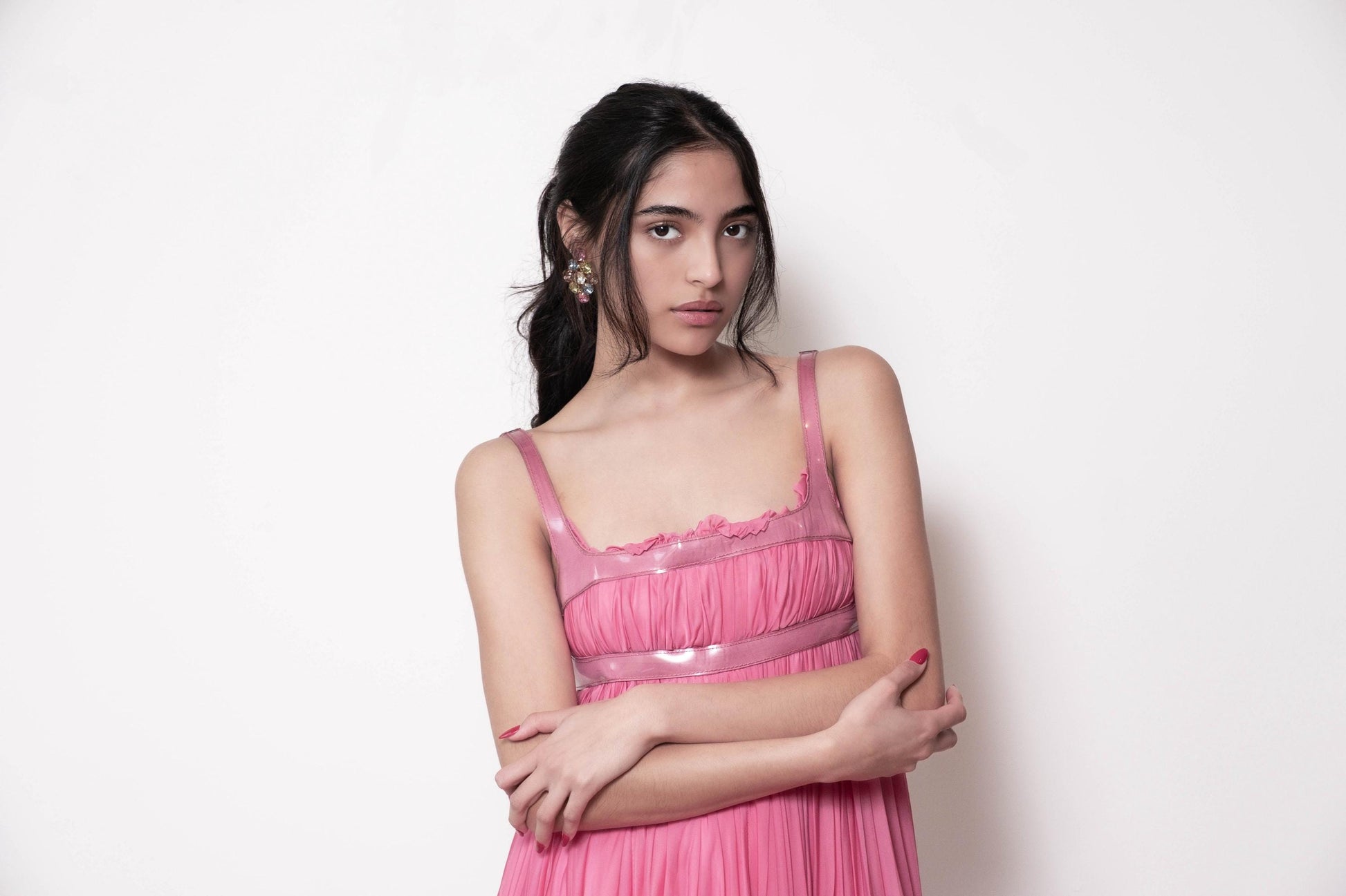 Huge Multi Color Crystal Alexis Kirk Statement Clip On Earrings