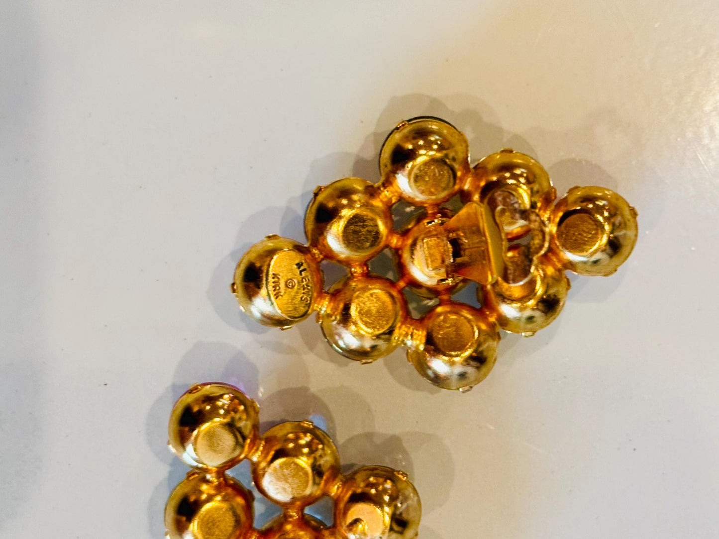 Huge Multi Color Crystal Alexis Kirk Statement Clip On Earrings