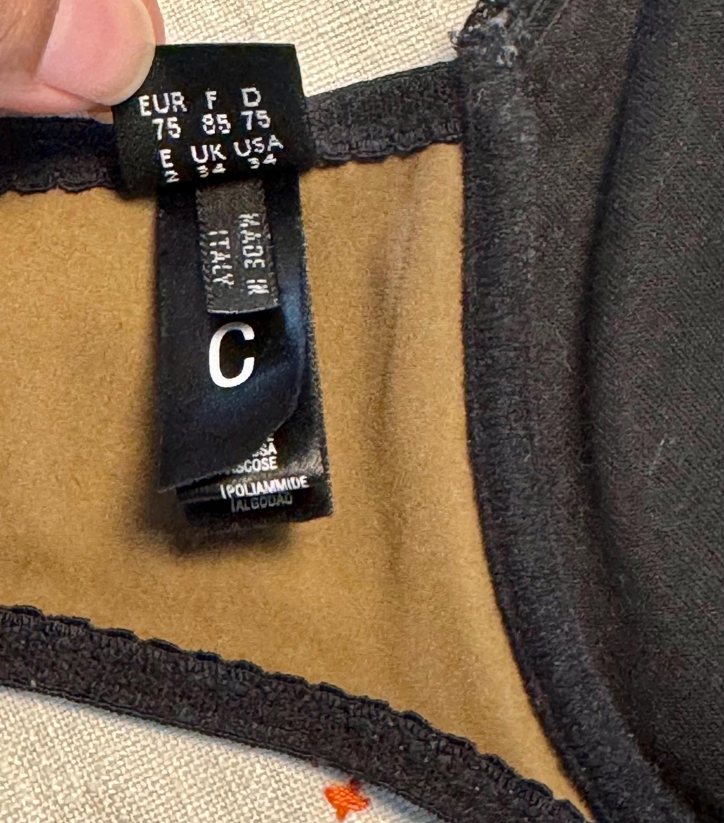 La Perla Black Label Satin and Lace Bow Bra 34C