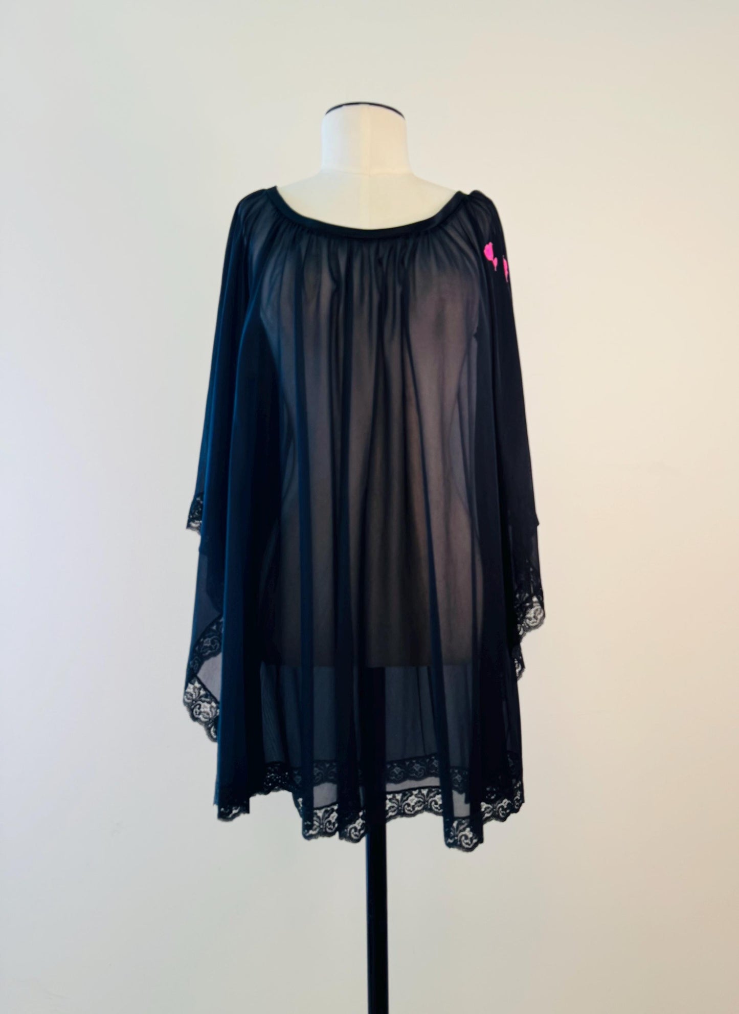 60s Mod Short Negliglee Angel Wing Sleeves