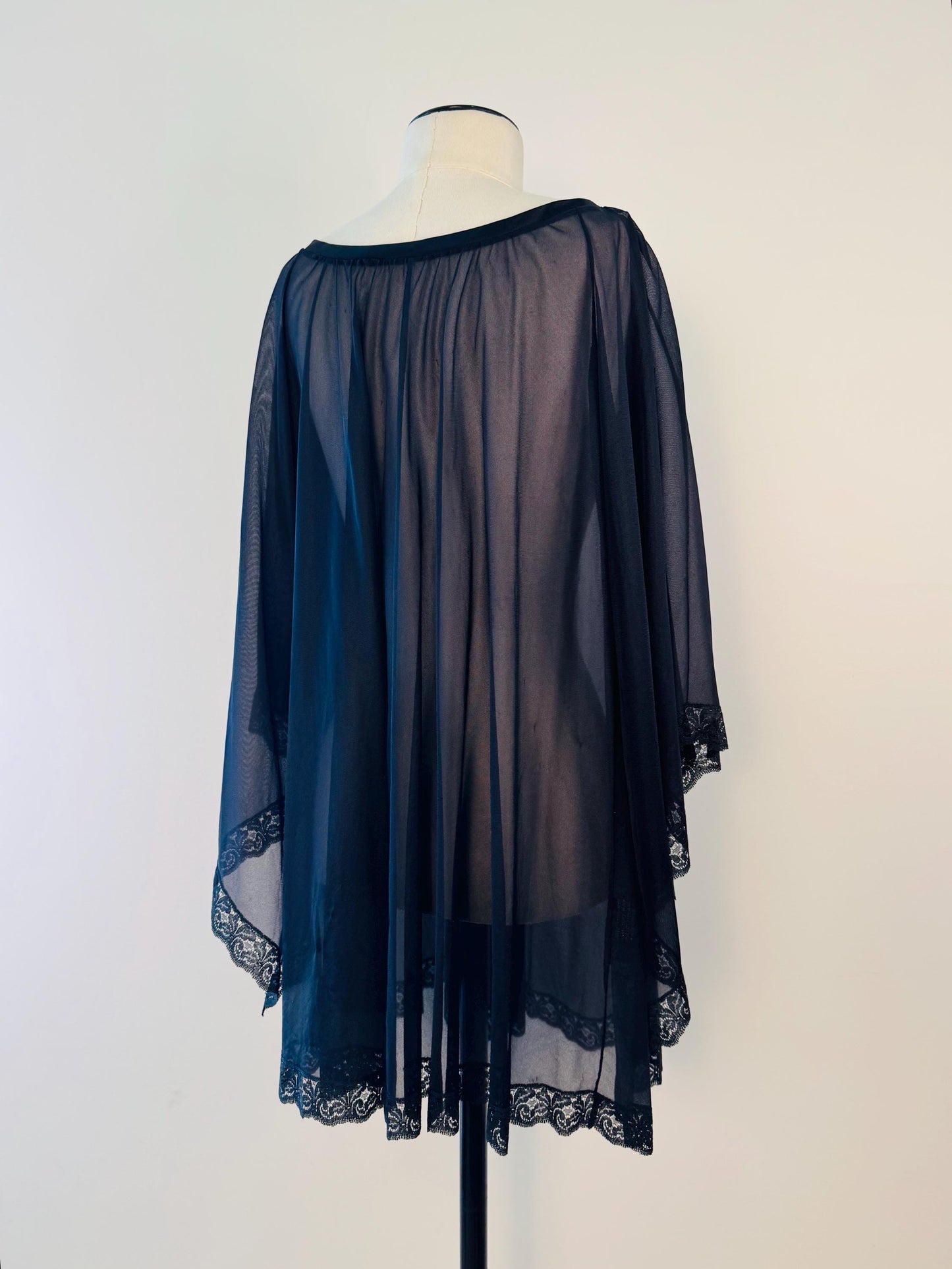 60s Mod Short Negliglee Angel Wing Sleeves