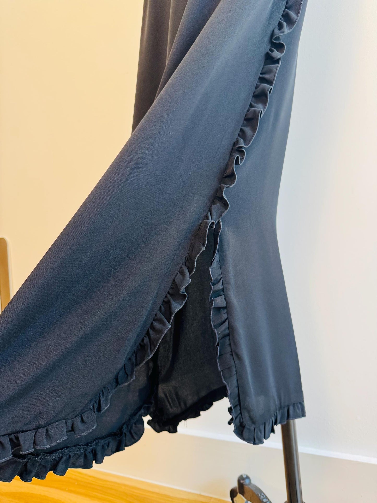 Vintage Albert CAPRARO Ruffled Halter Maxi Dress Gown