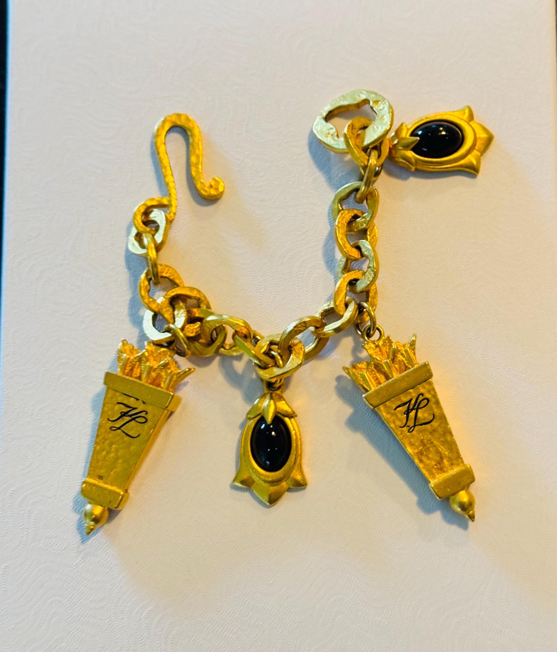 90s Karl Lagerfeld Gold Charm Bracelet