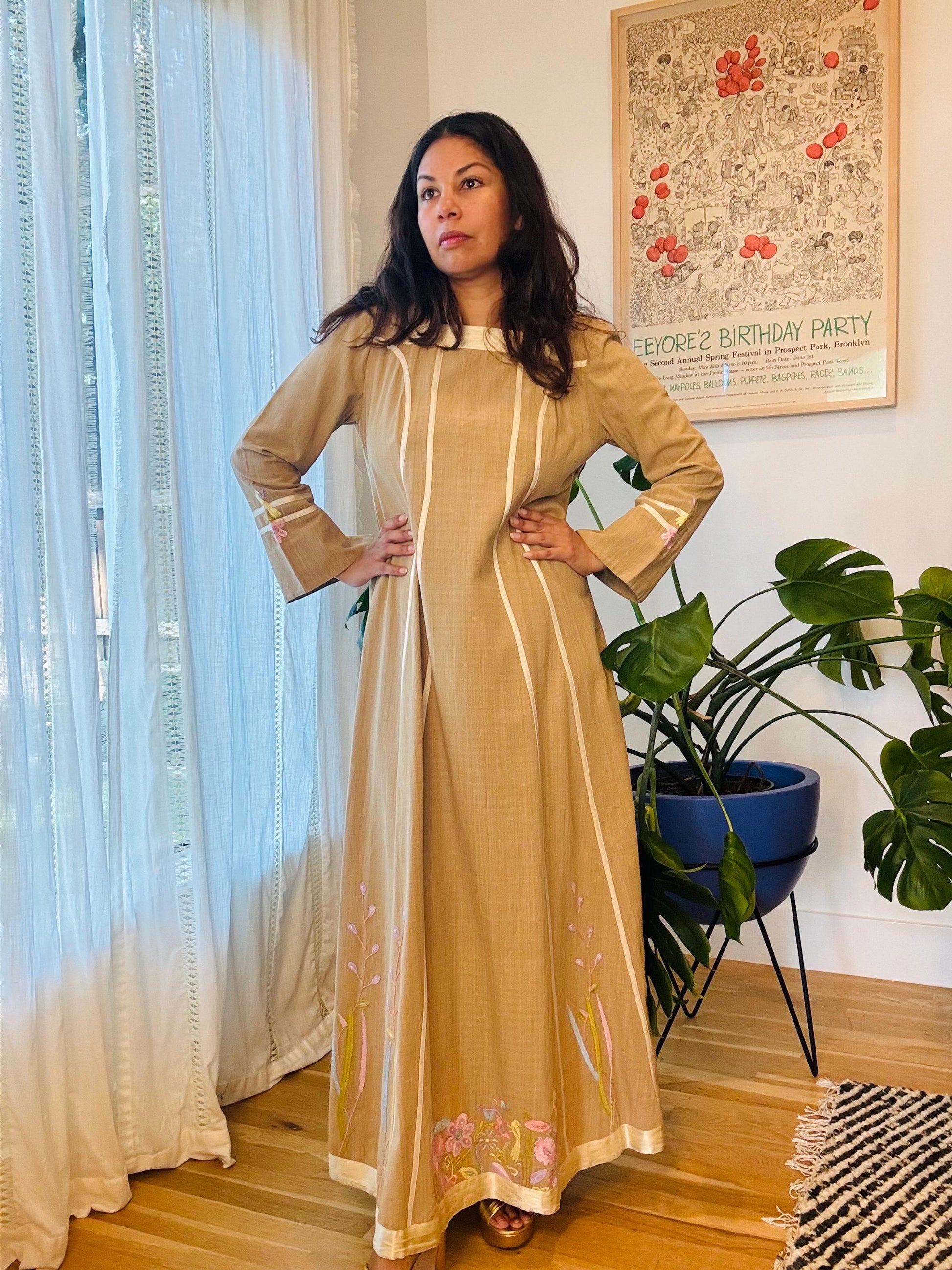 60s/70s JOSEFA Cotton Bell Shaped Caftan Dress