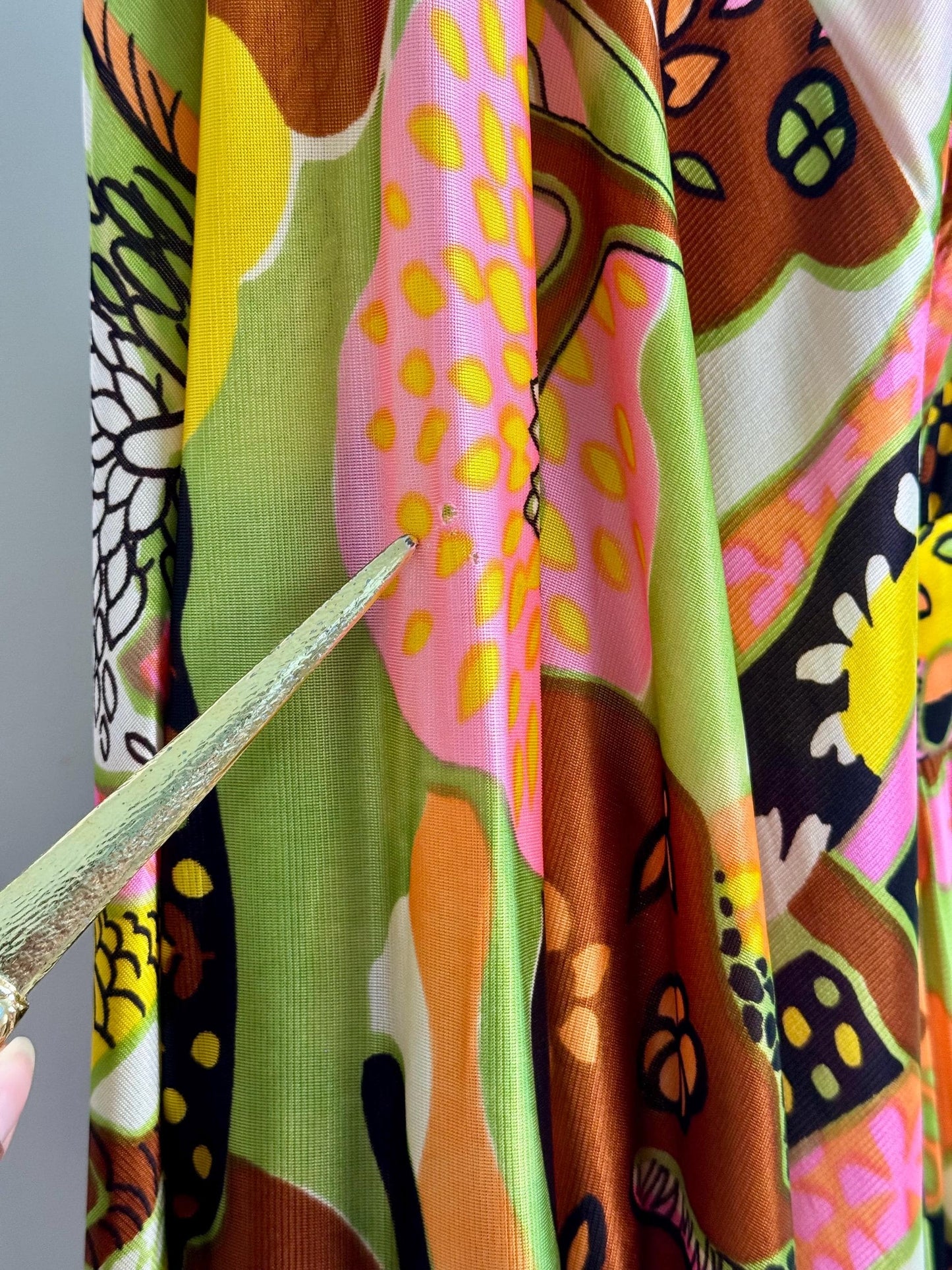 60s Rare Psychedelic Print Cocoon Caftan