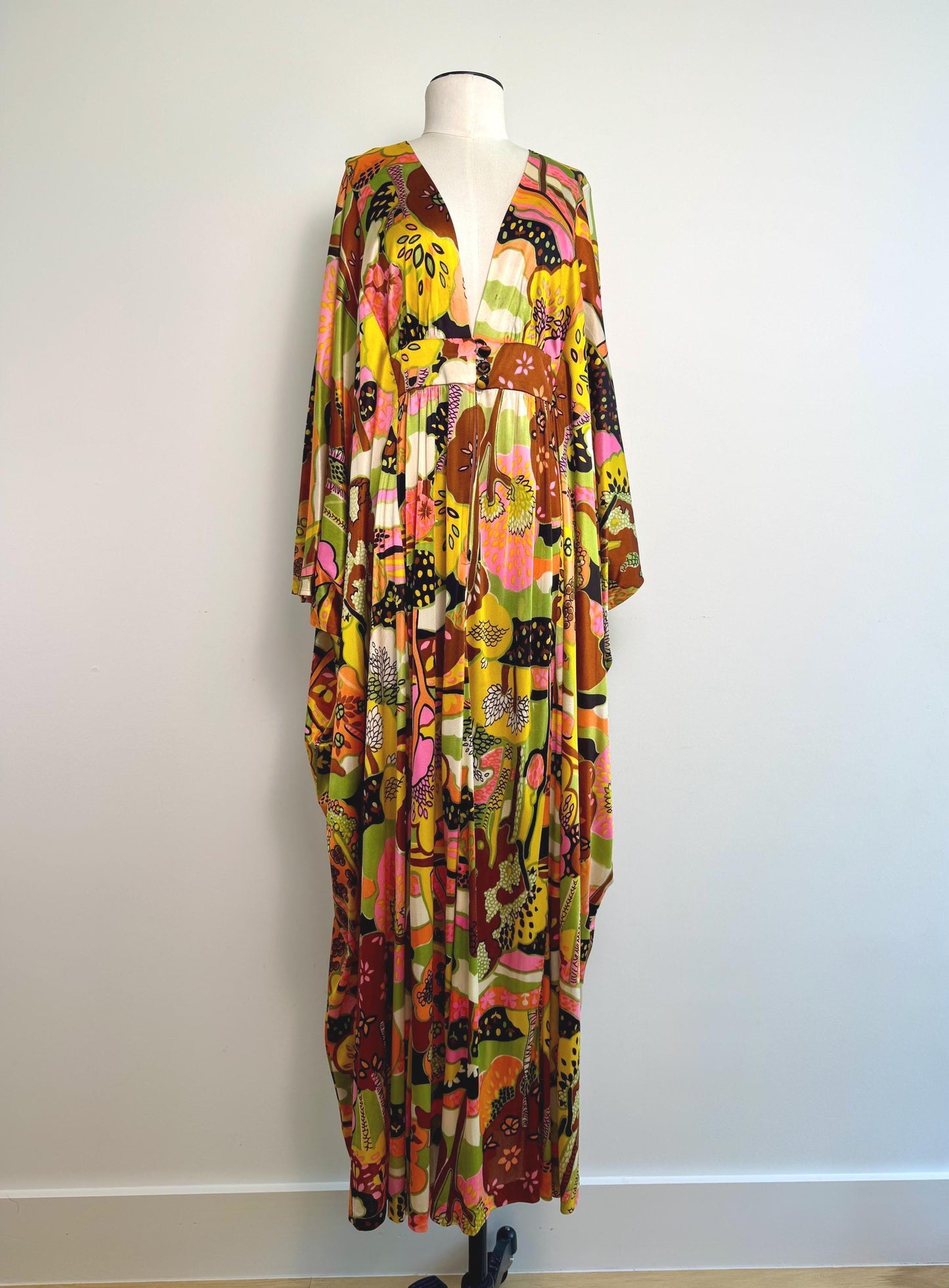 60s Rare Psychedelic Print Cocoon Caftan