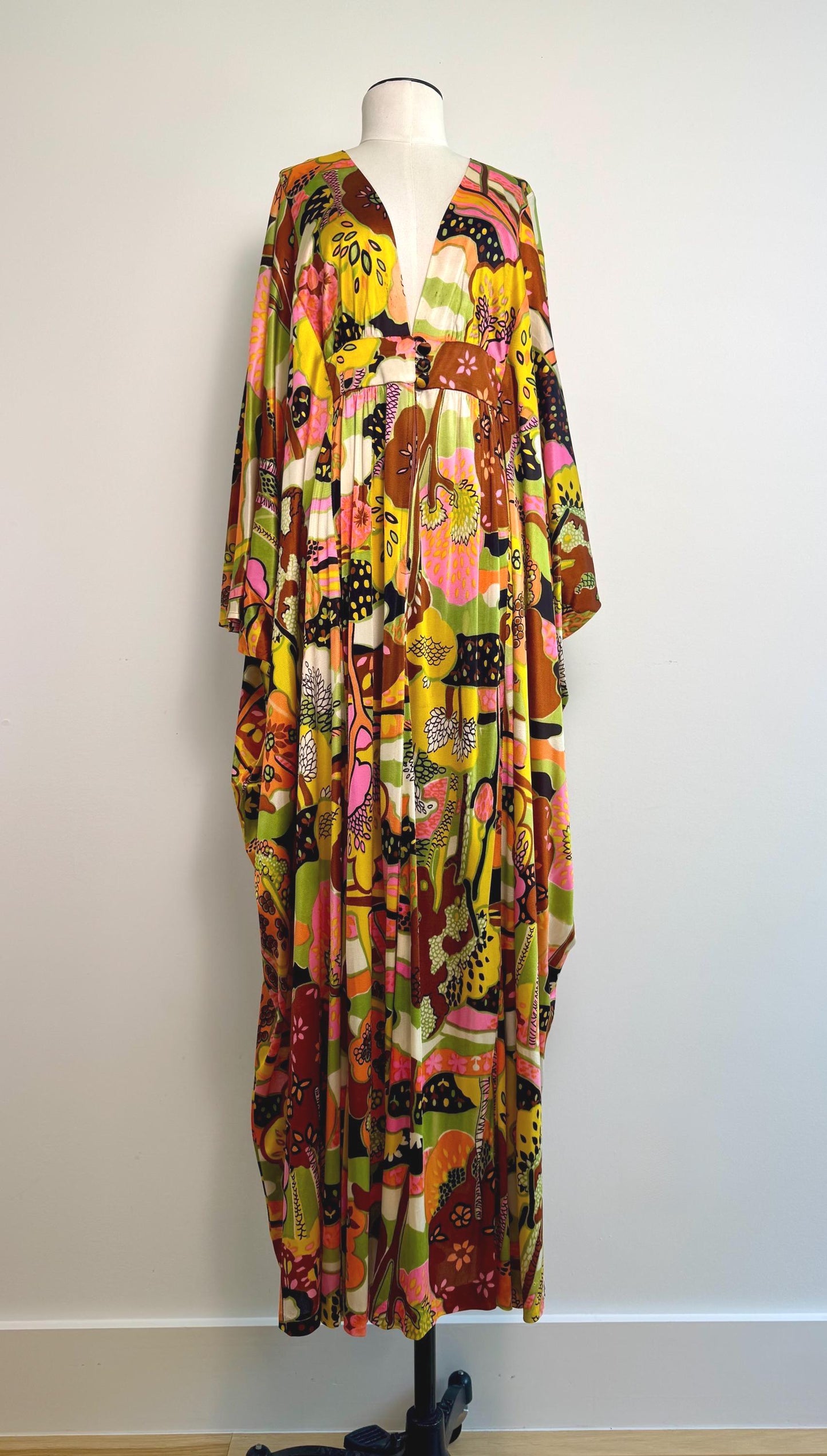 60s Rare Psychedelic Print Cocoon Caftan
