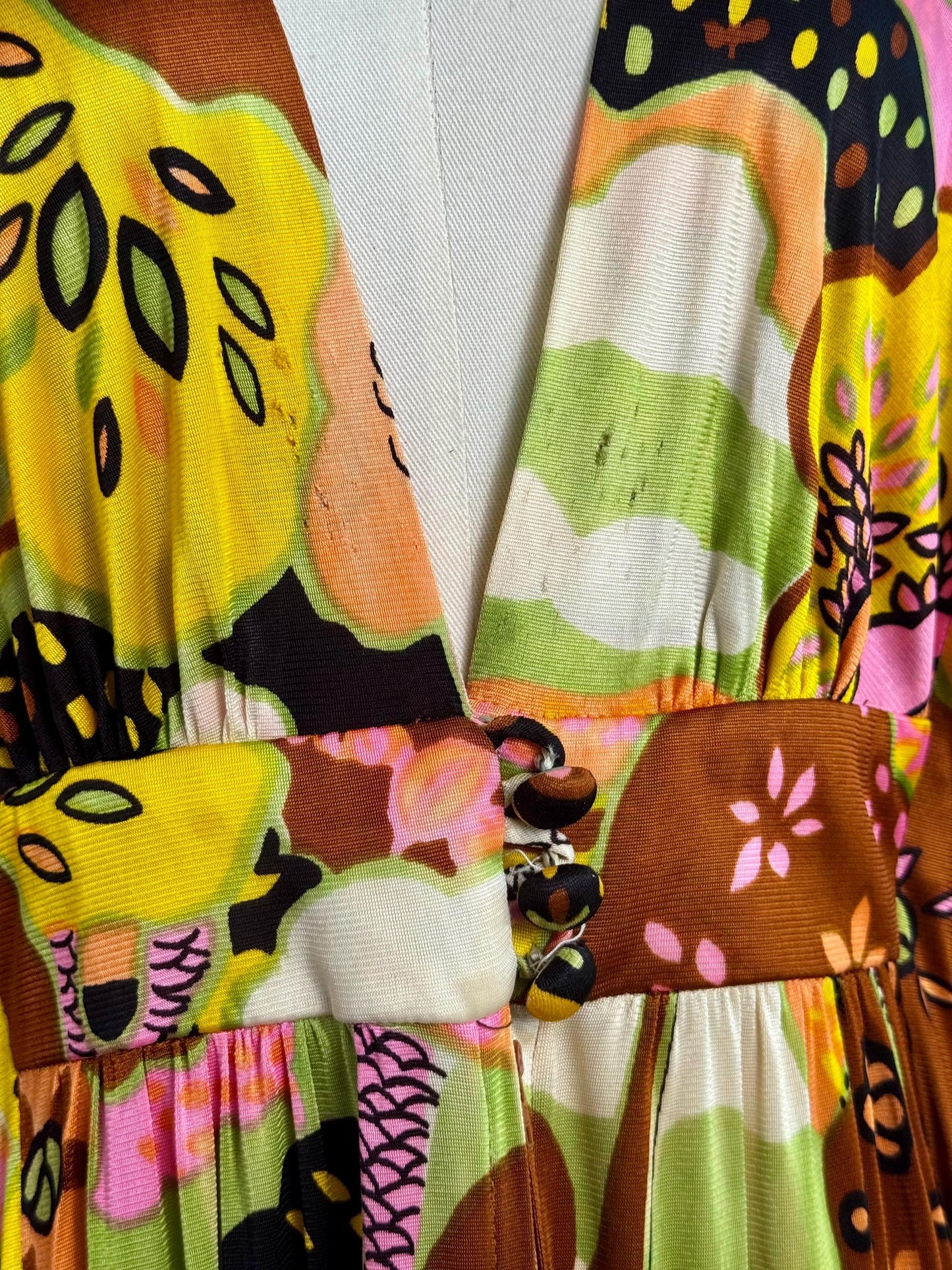 60s Rare Psychedelic Print Cocoon Caftan