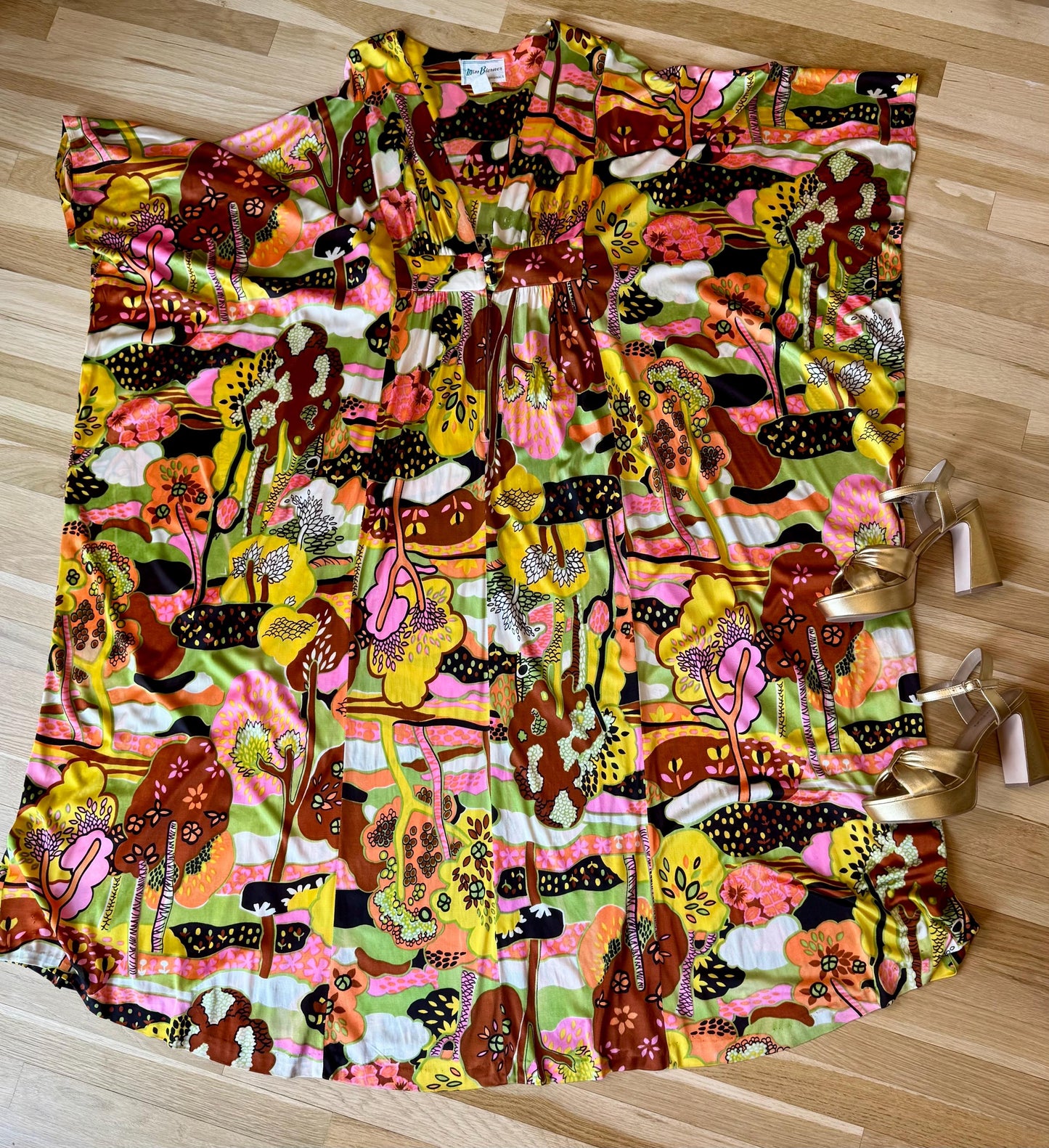 60s Rare Psychedelic Print Cocoon Caftan