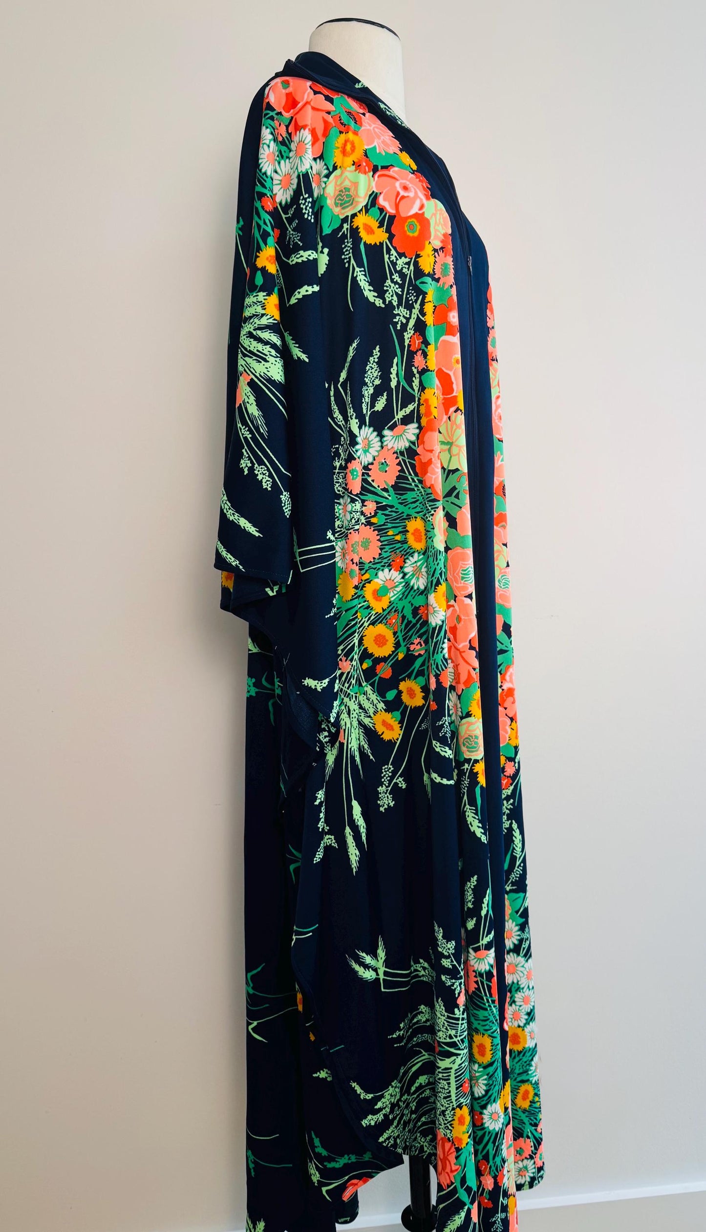 Late 60s Floral Print Caftan Muumuu
