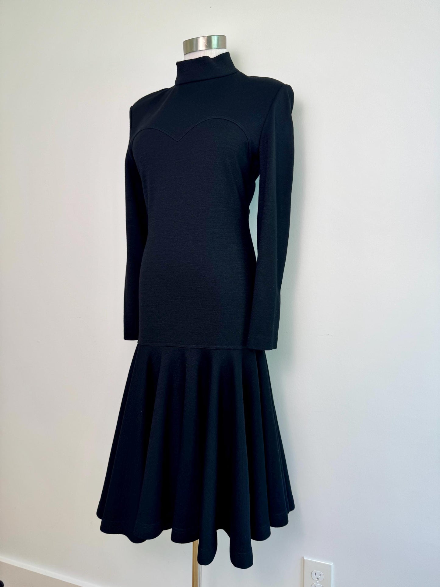 Patrick Kelly Fit and Flare Wool Dress