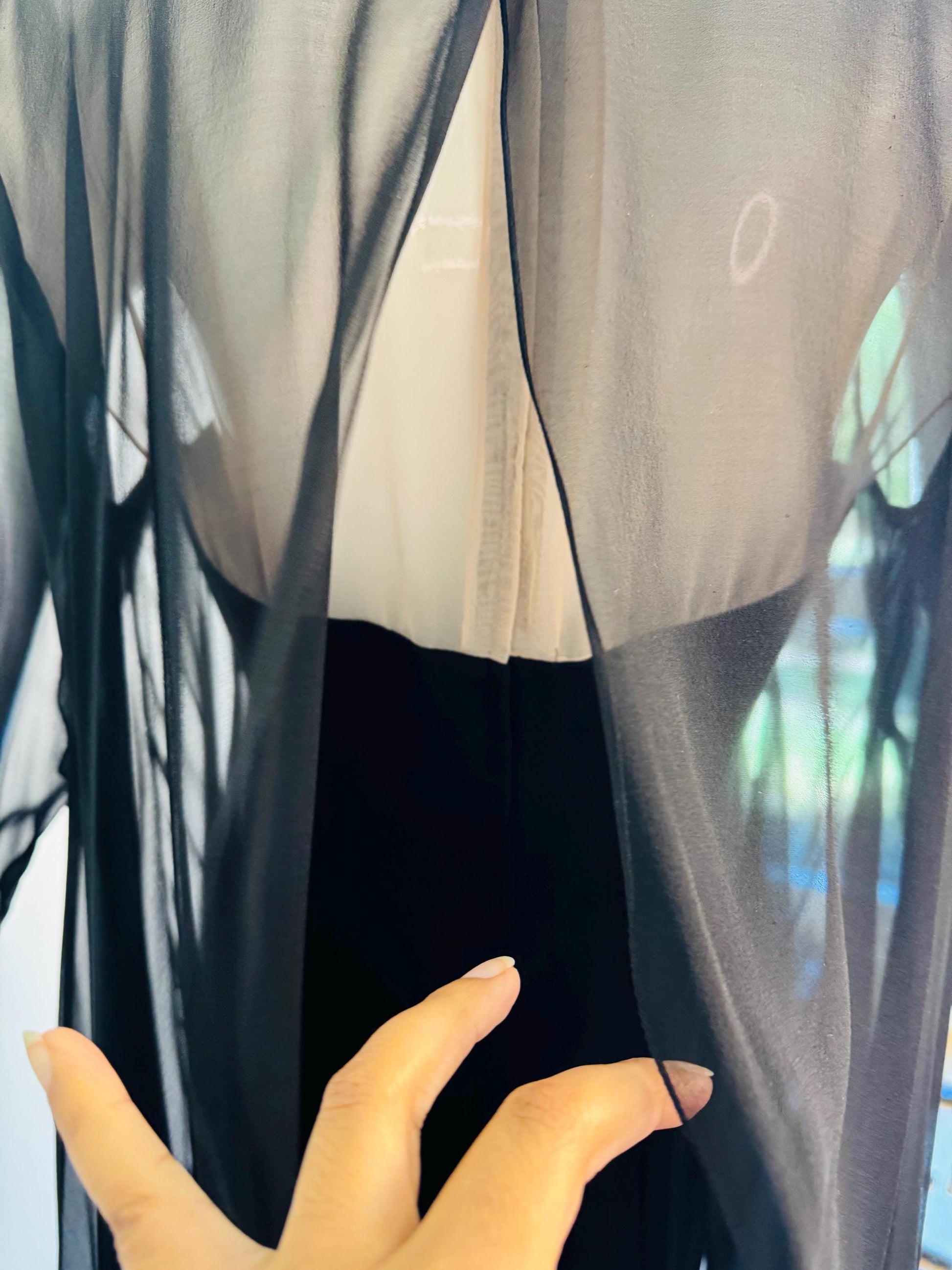 60s Travilla Black Silk Chiffon Cocktail Dress