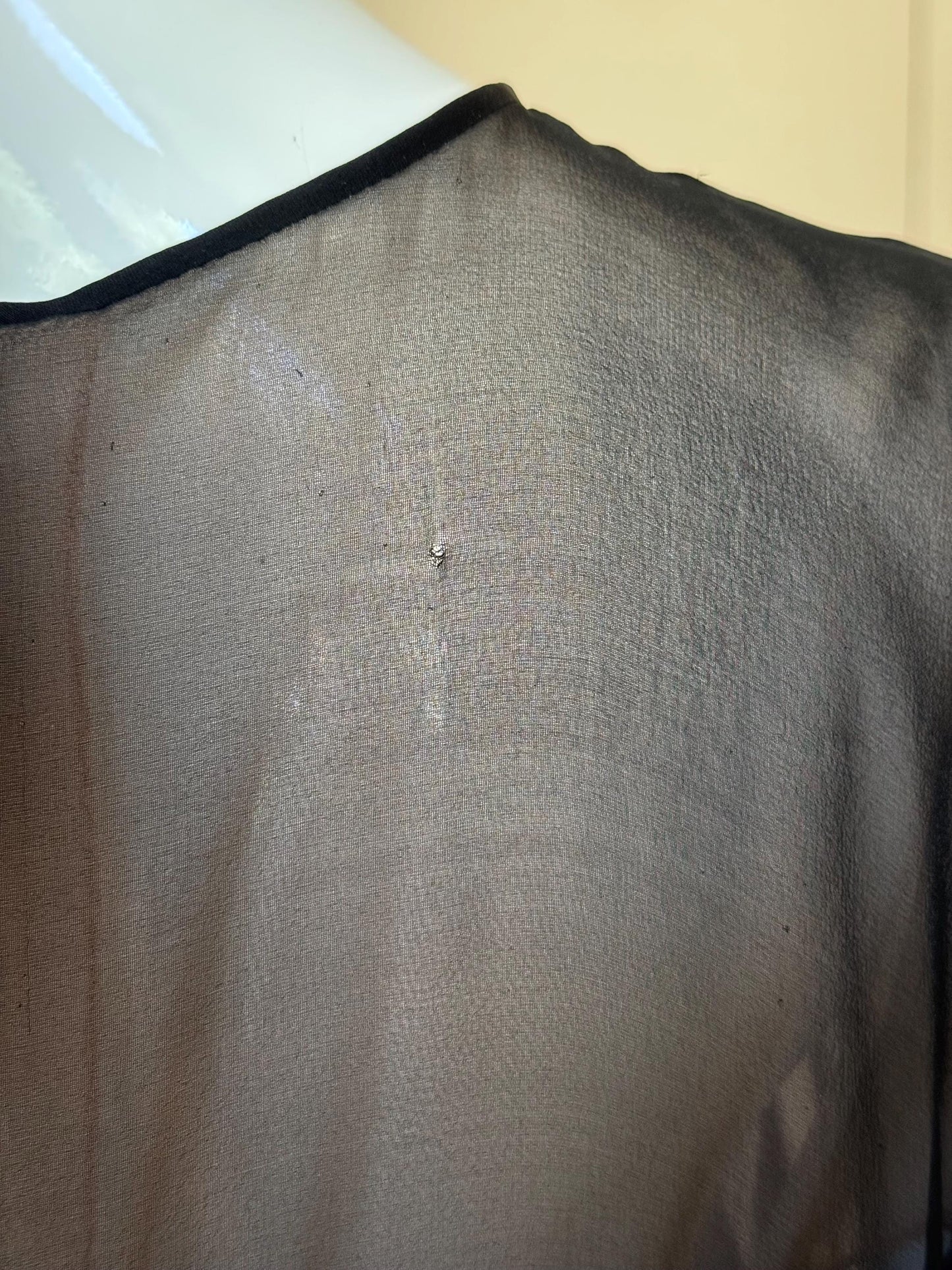 60s Travilla Black Silk Chiffon Cocktail Dress