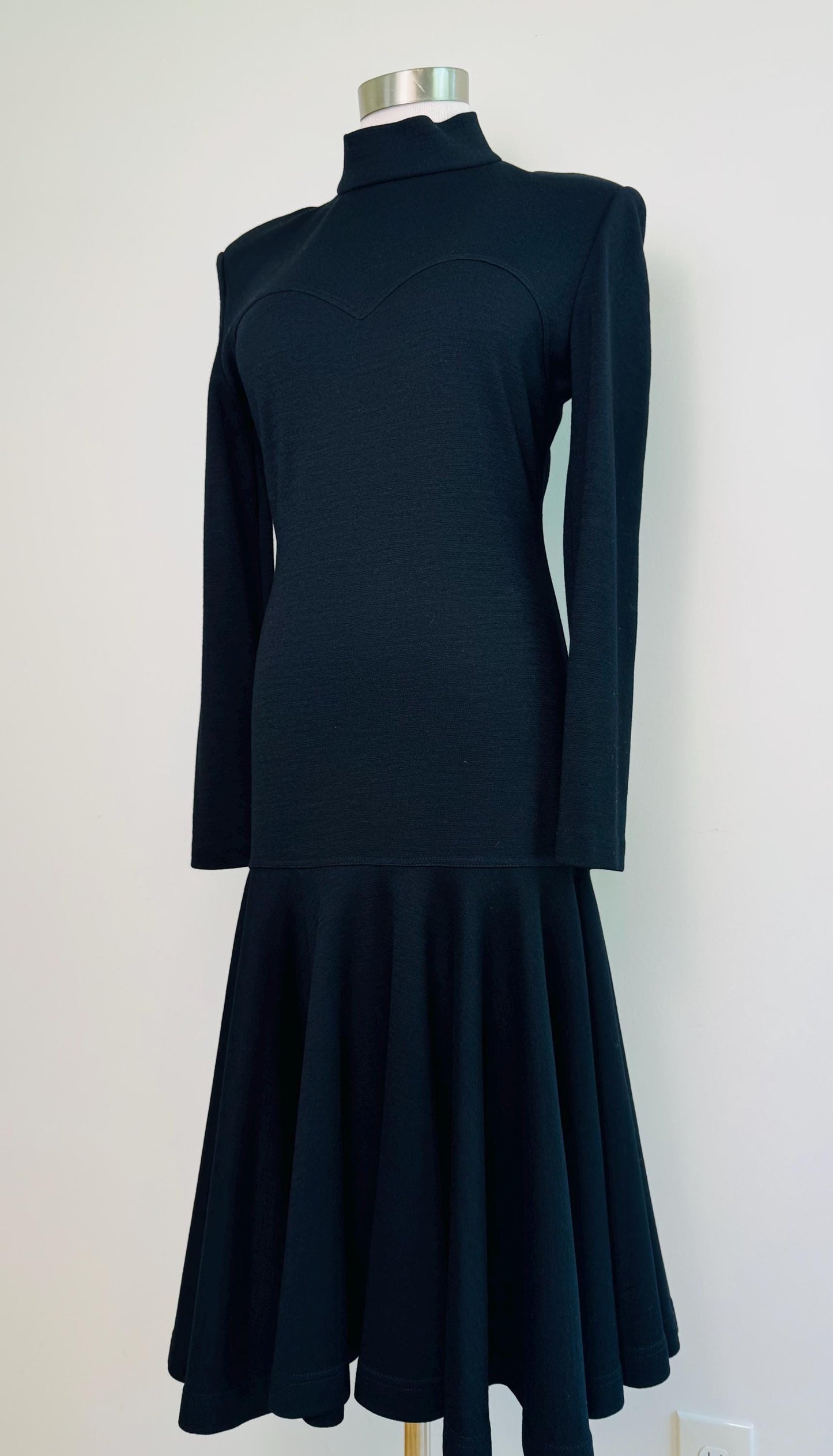 Patrick Kelly Fit and Flare Wool Dress