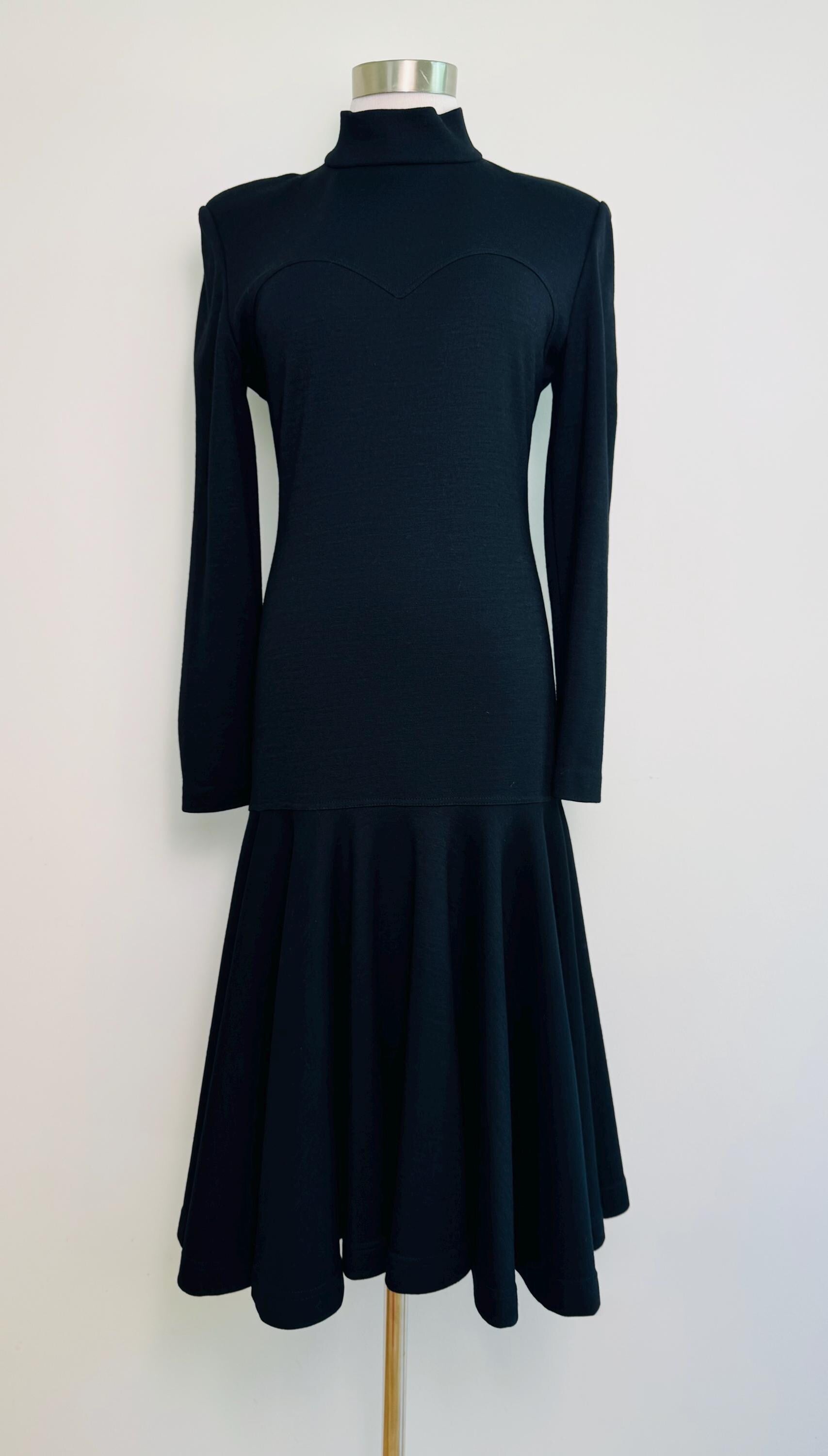 Patrick Kelly Fit and Flare Wool Dress