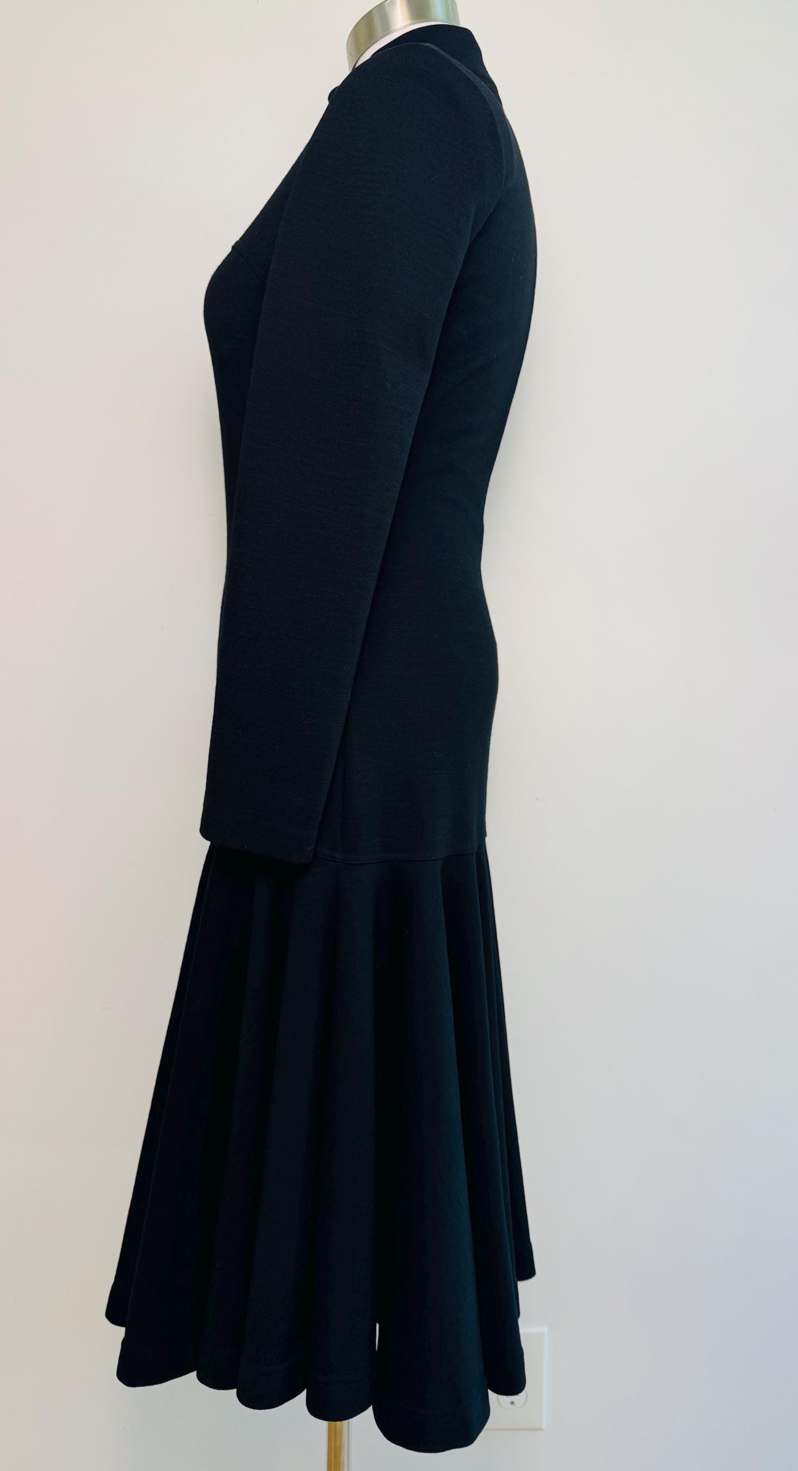 Patrick Kelly Fit and Flare Wool Dress