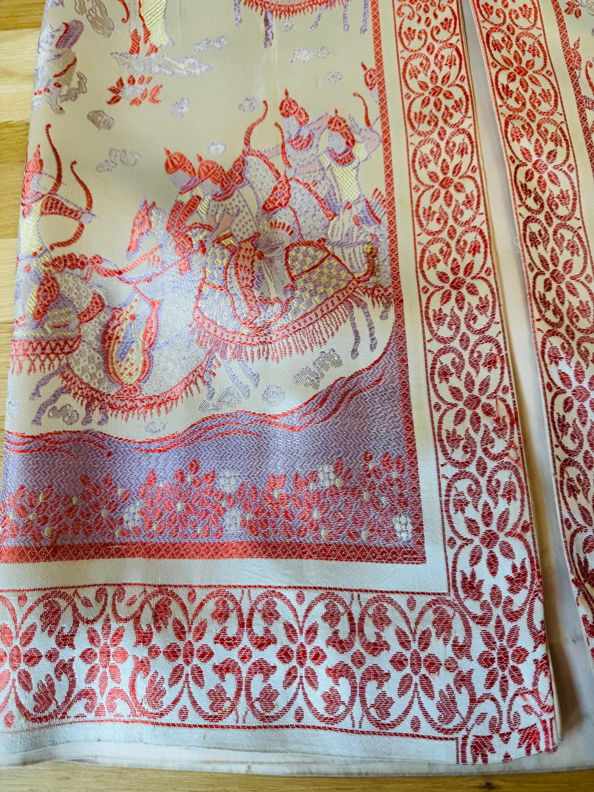 Rare 60s Jon Mandl Silk Jacquard Asian Floral Gown