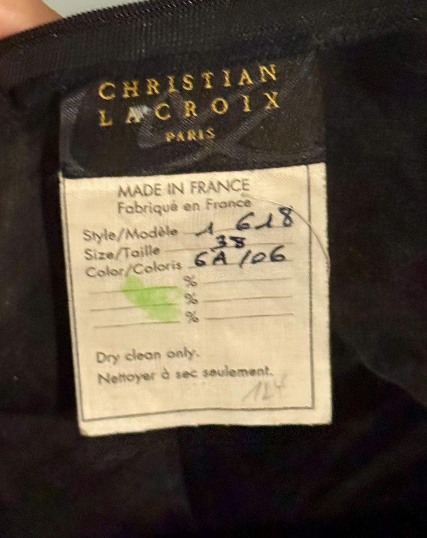 90s Christian LACROIX Black Silk Organza Gown