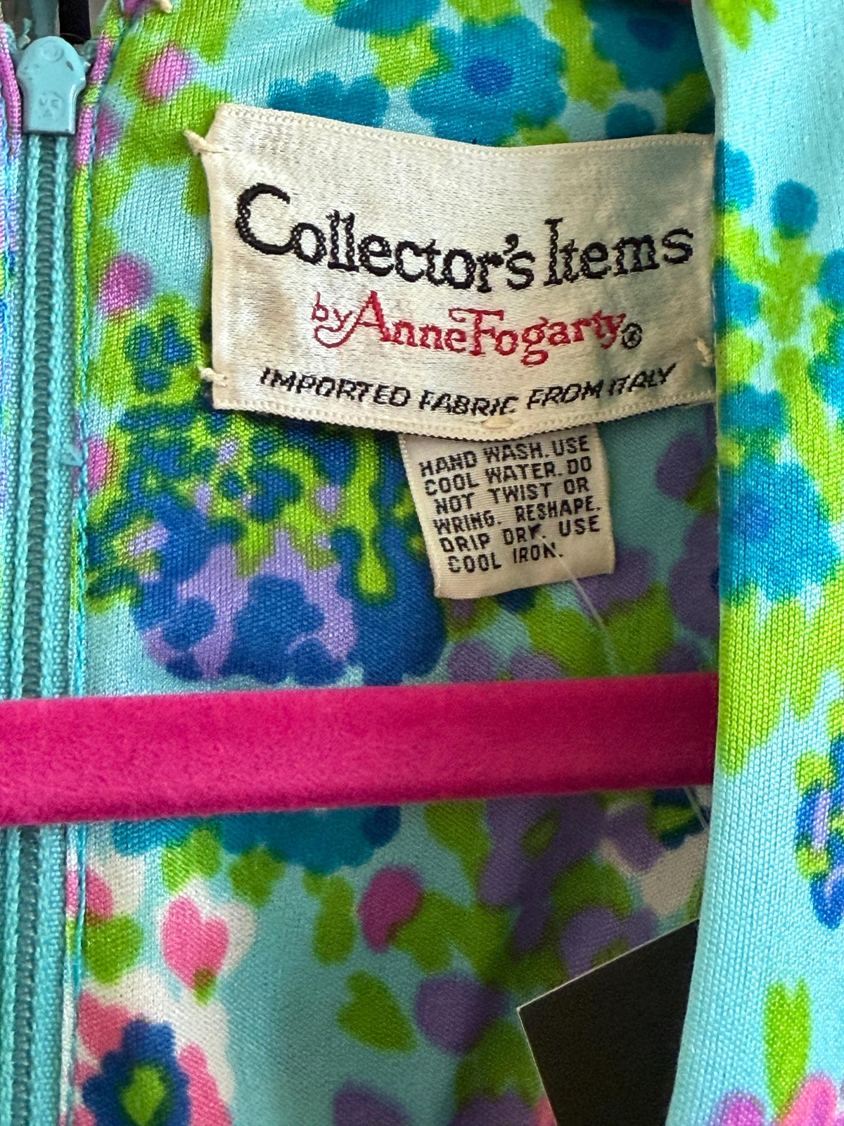 70s Anne Fogarty Bright Floral Print Maxi Dress