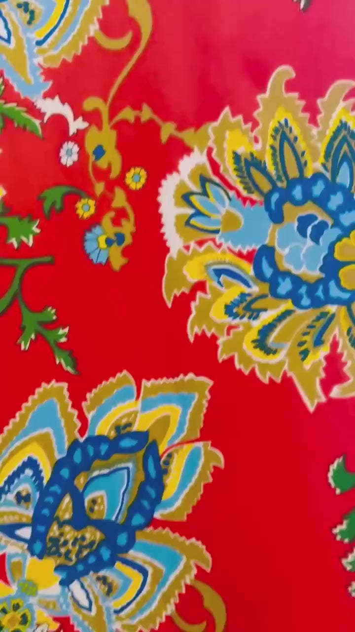 70s Anne Fogarty Printed Jersey Maxi Dress