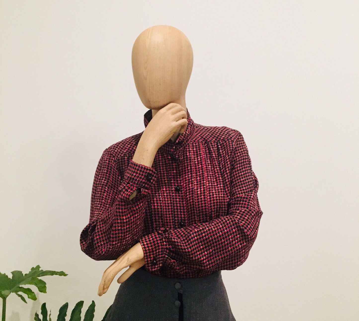 80s Silk Blouse / Vintage Don Sayres / RARE Silk Print Blouse