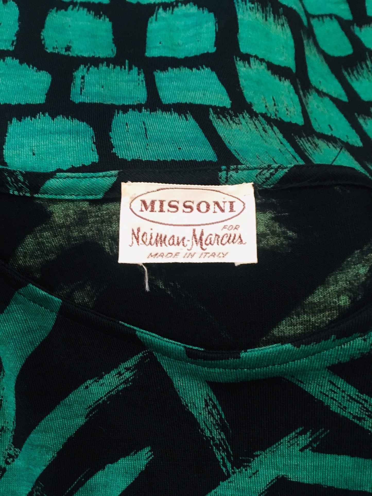 70s Missoni / Cocoon Dress / Pop Art Dress / Vintage Missoni / Vintage Green and Black Dress / Grunge Style