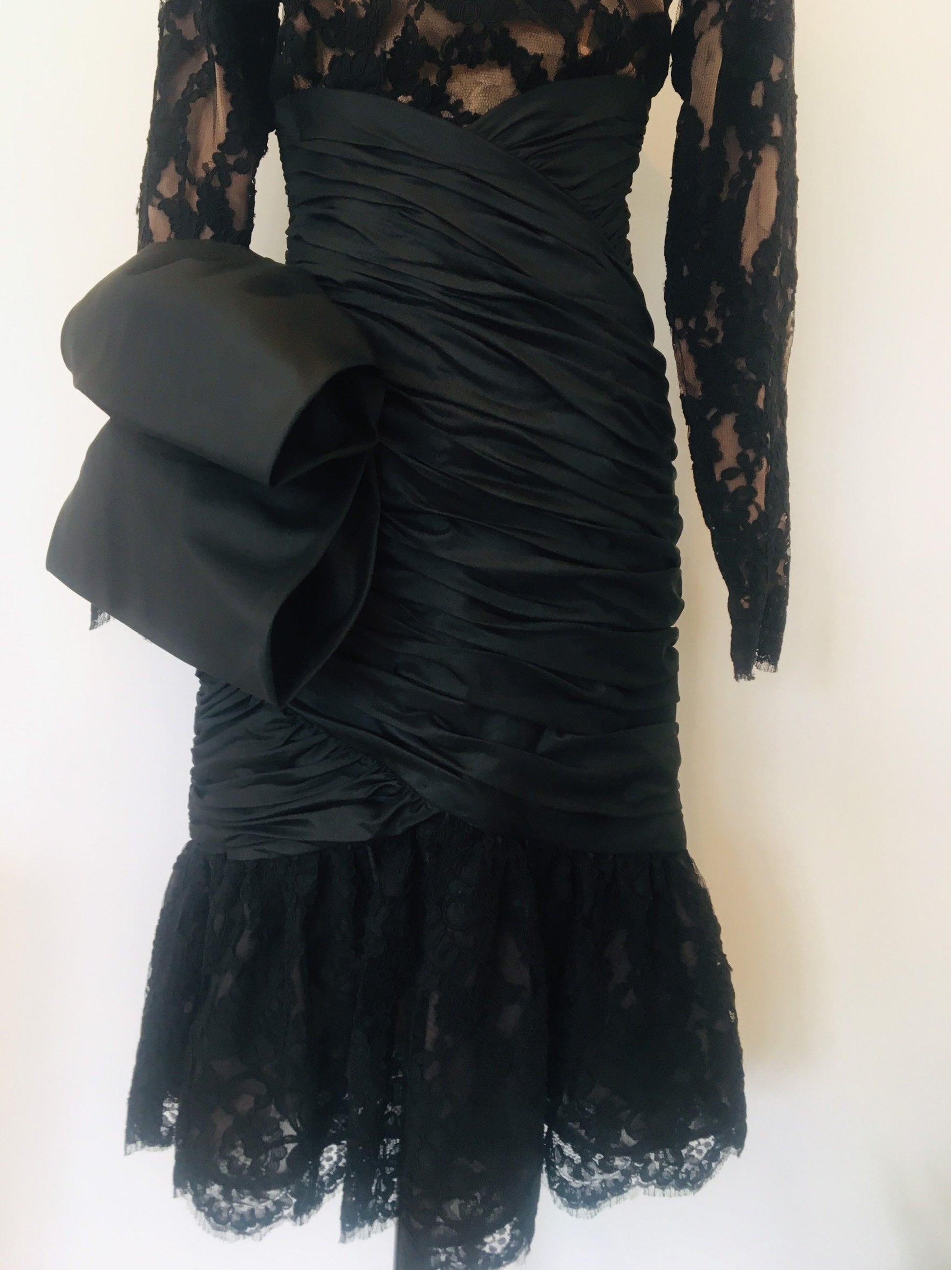 Ruben PANIS Vintage Black Lace Formal Dress / Jarin by Ruben Panis / Vintage Party dress / Vintage Formal LBD