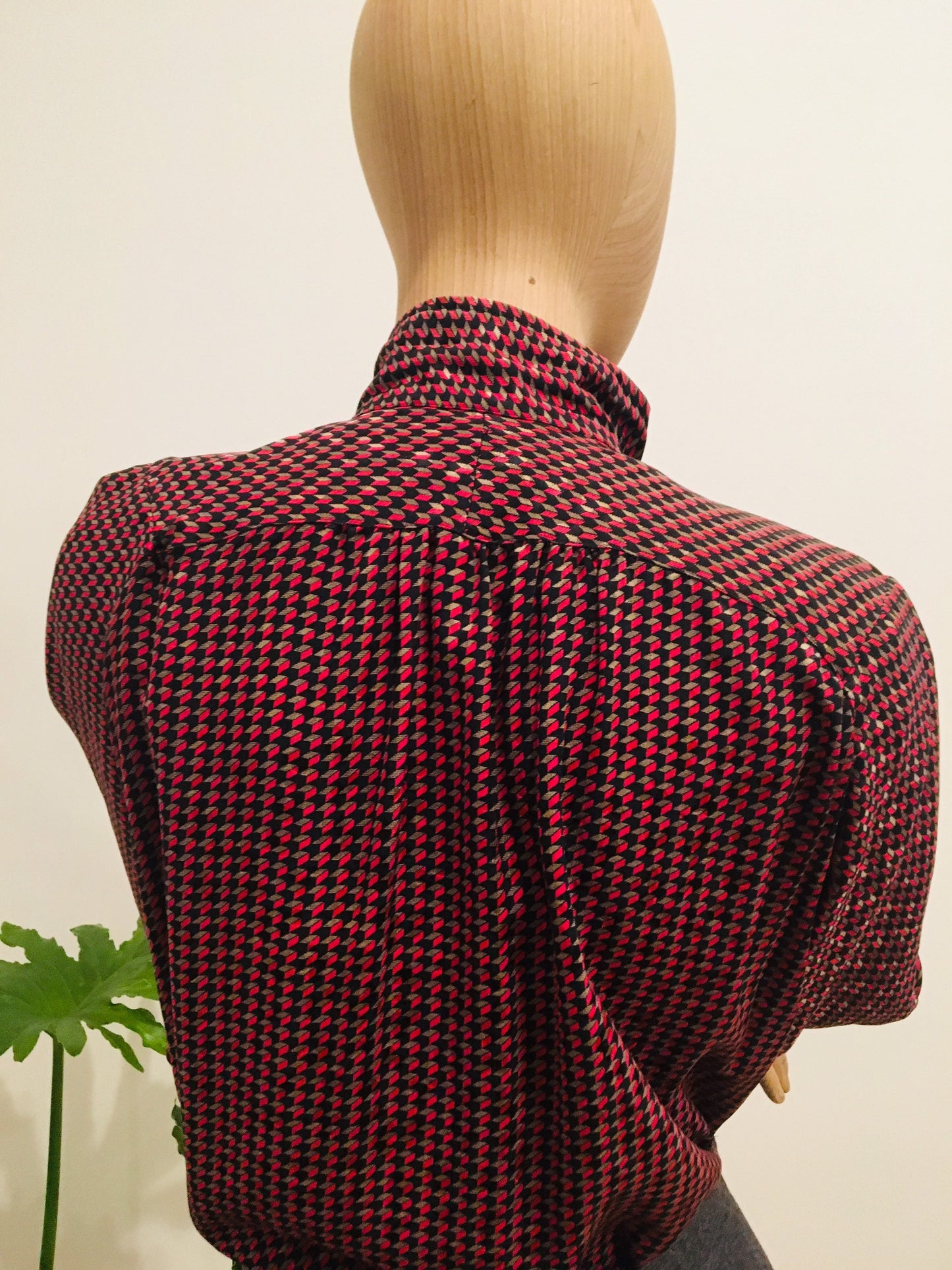 80s Silk Blouse / Vintage Don Sayres / RARE Silk Print Blouse