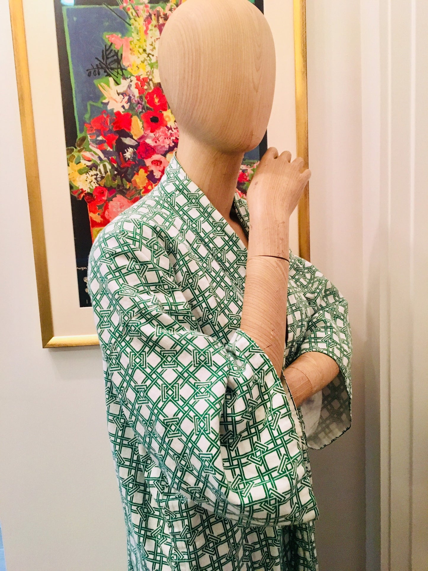 Vintage Cotton Kimono / Unisex Kimono / 70s Kimono