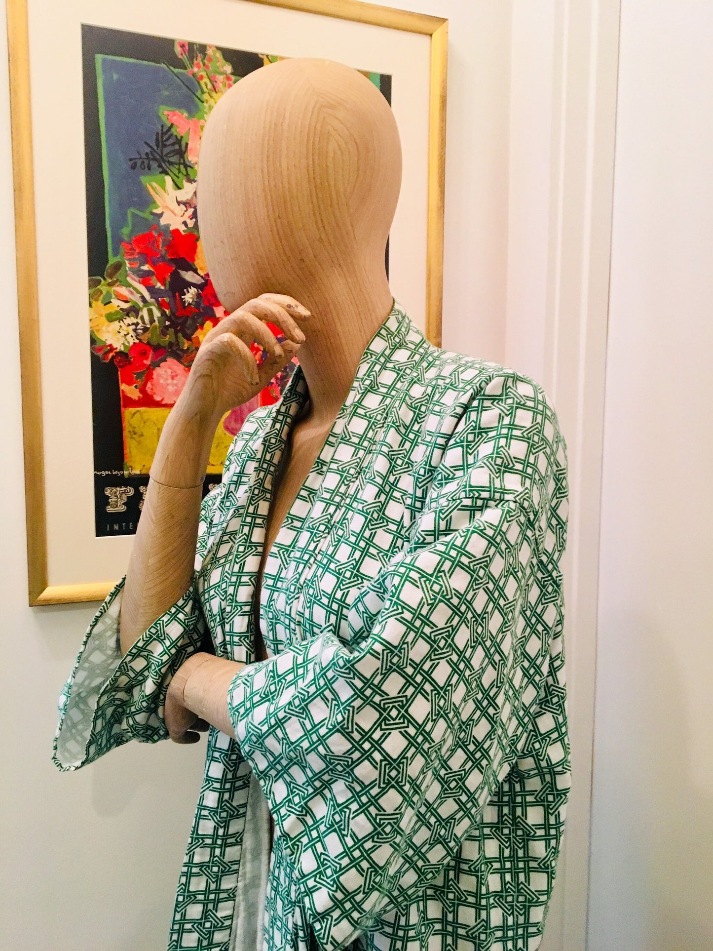 Vintage Cotton Kimono / Unisex Kimono / 70s Kimono