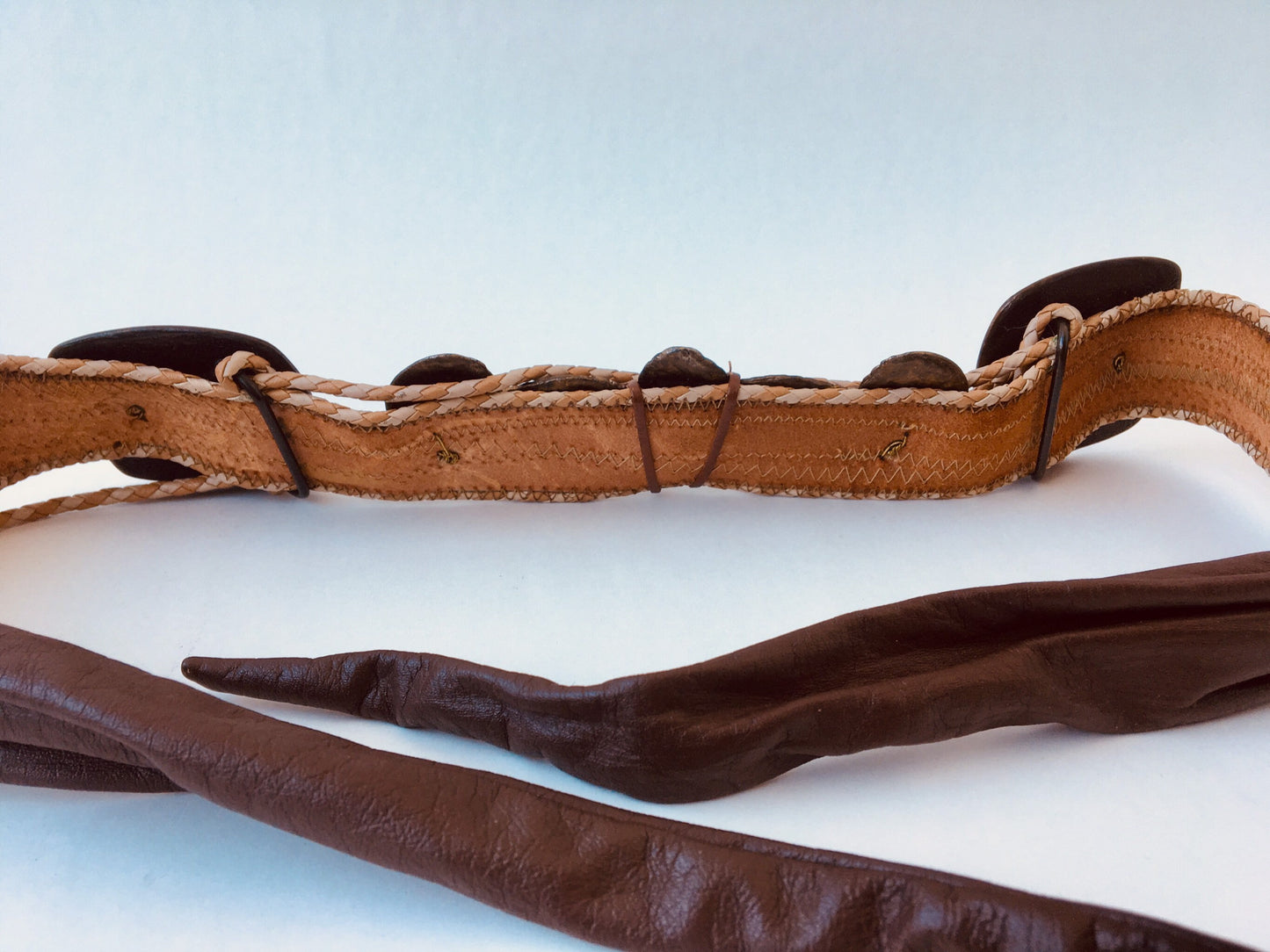 Exotic Vintage Belt / Turquoise and Brass Belt / Rare Python Belt / Vintage Python Belt