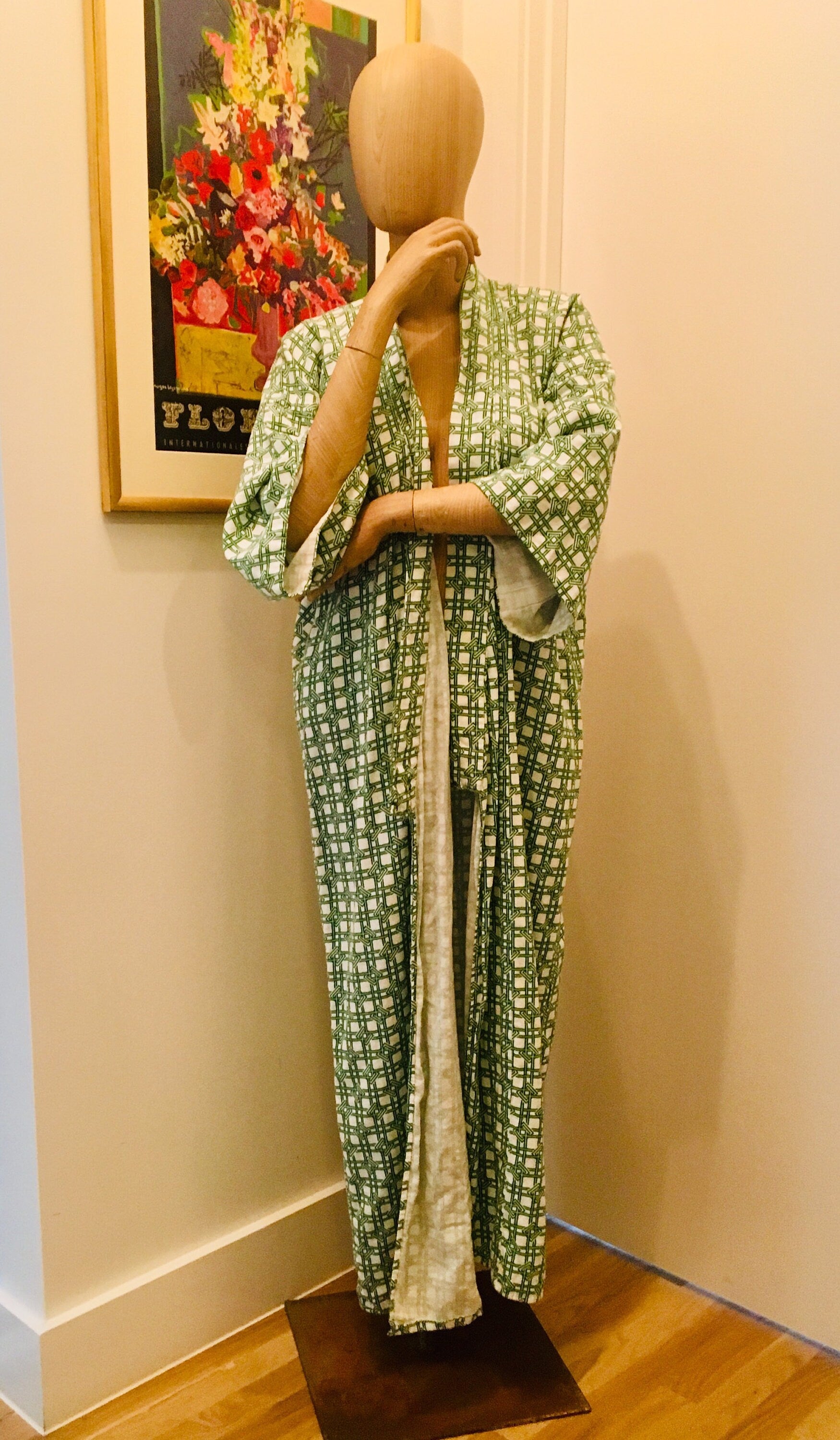 Vintage Cotton Kimono / Unisex Kimono / 70s Kimono