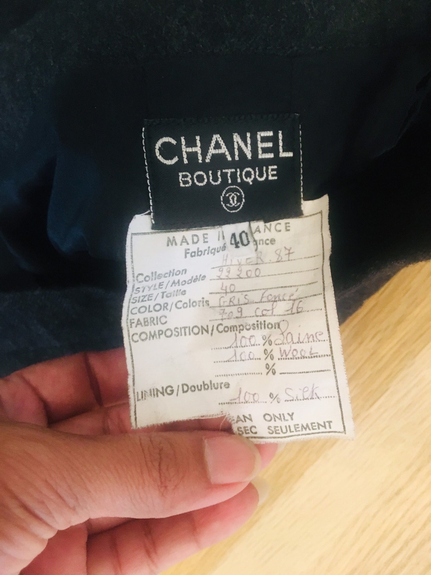 80s Vintage CHANEL Buttoned Down Wrap Skirt Chanel Midi